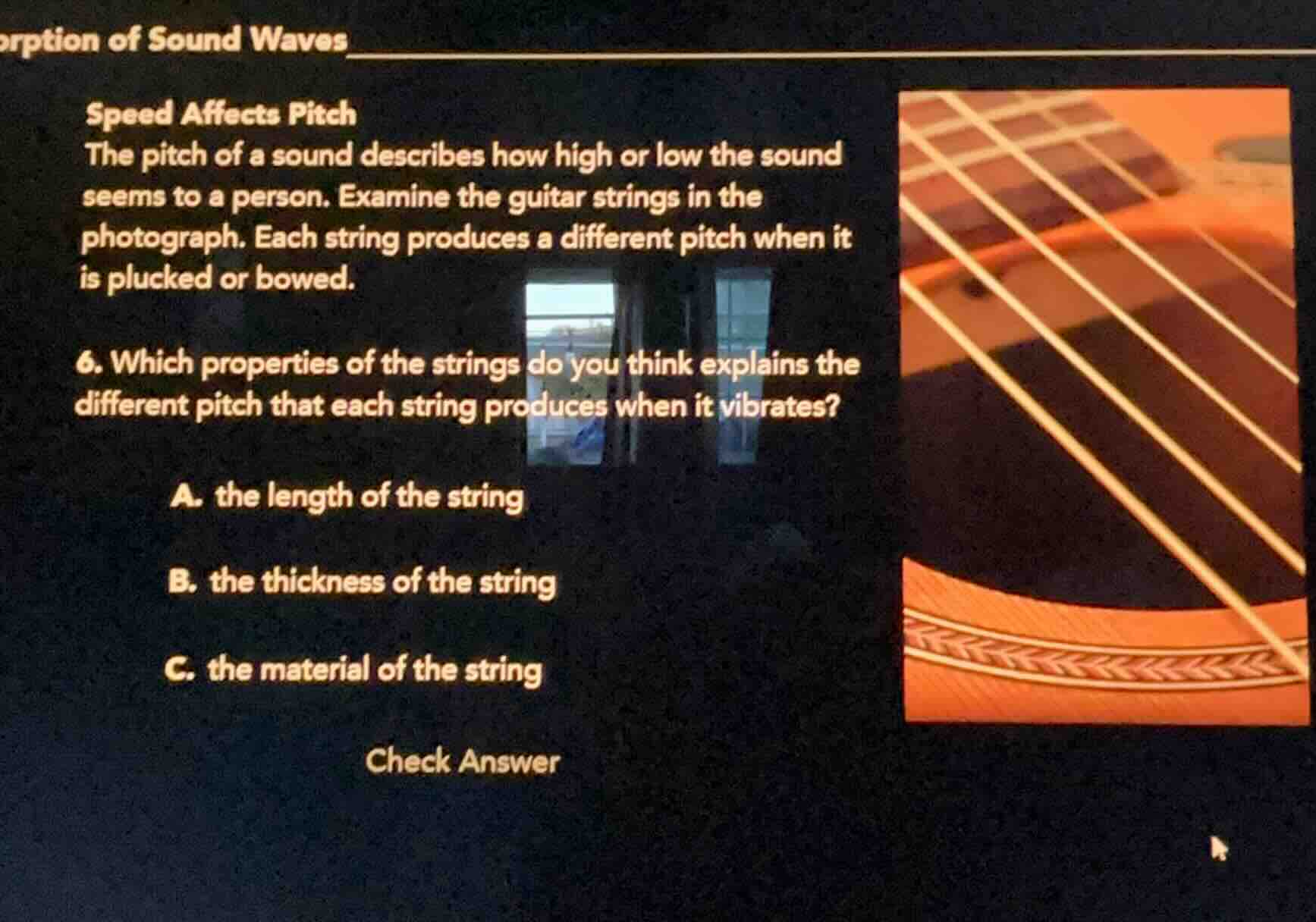 orption of sound waves speed affects pitch the pitch of a sound describ…