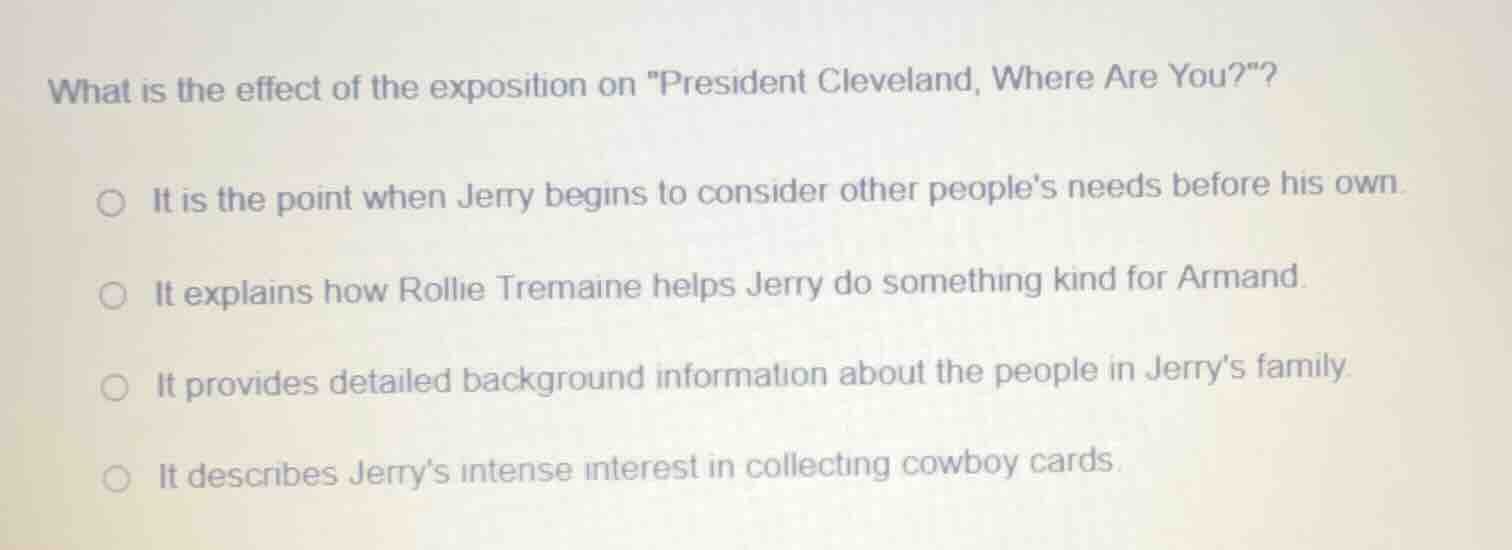 what is the effect of the exposition on \president cleveland, where are…