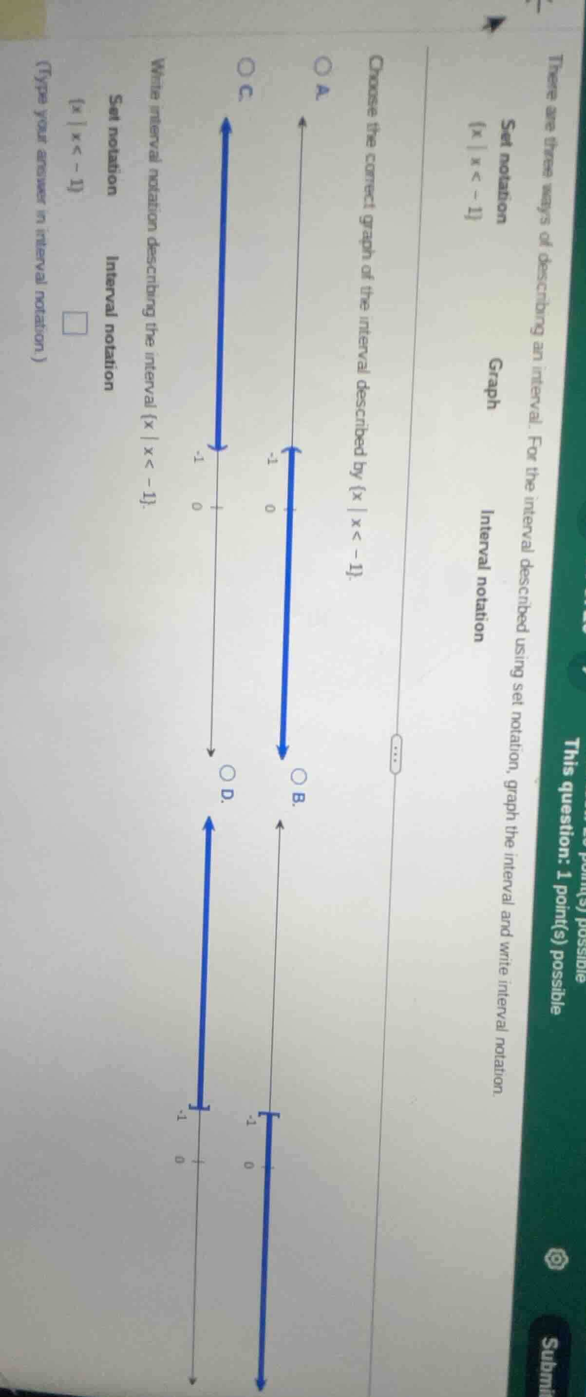 there are three ways of describing an interval. for the interval descri…
