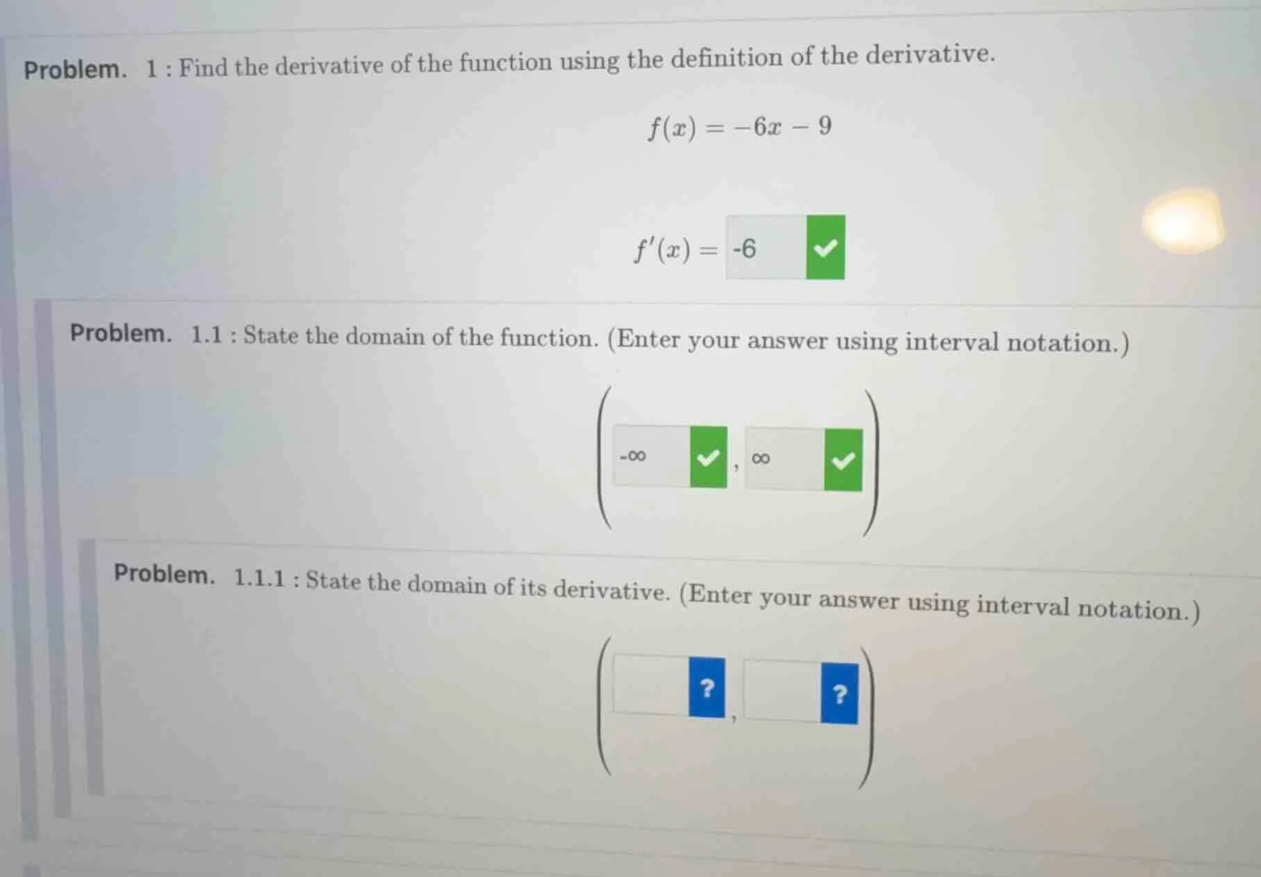problem. 1 : find the derivative of the function using the definition o…