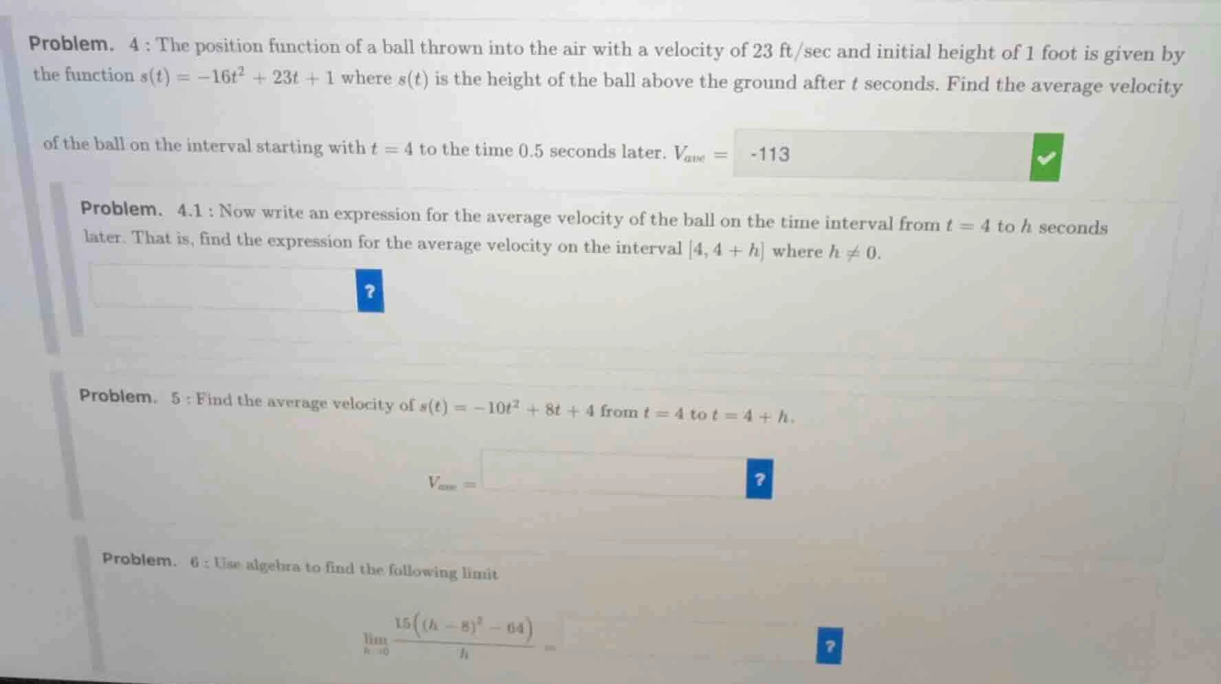 problem. 4 : the position function of a ball thrown into the air with a…