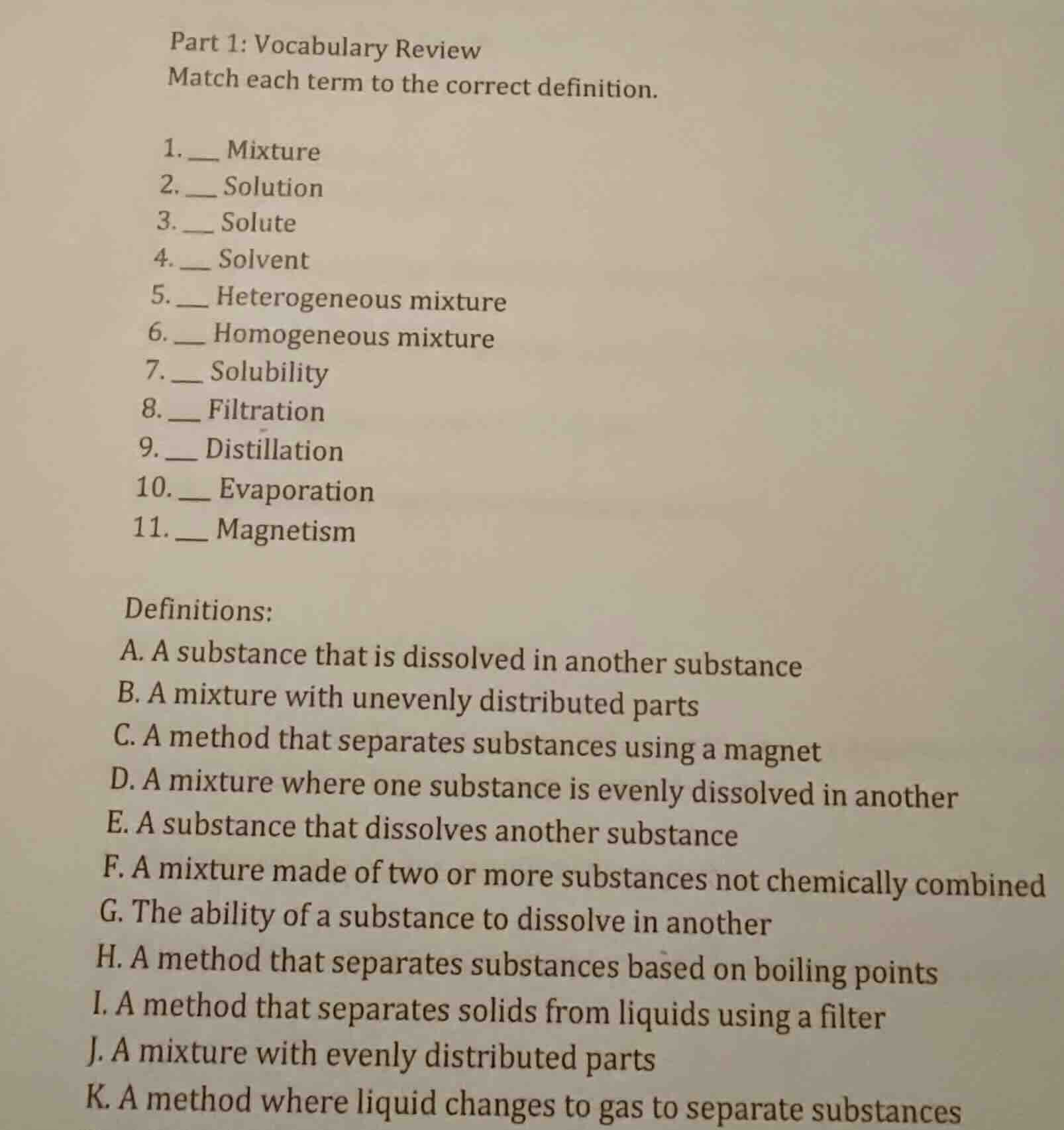 part 1: vocabulary review match each term to the correct definition. 1.…