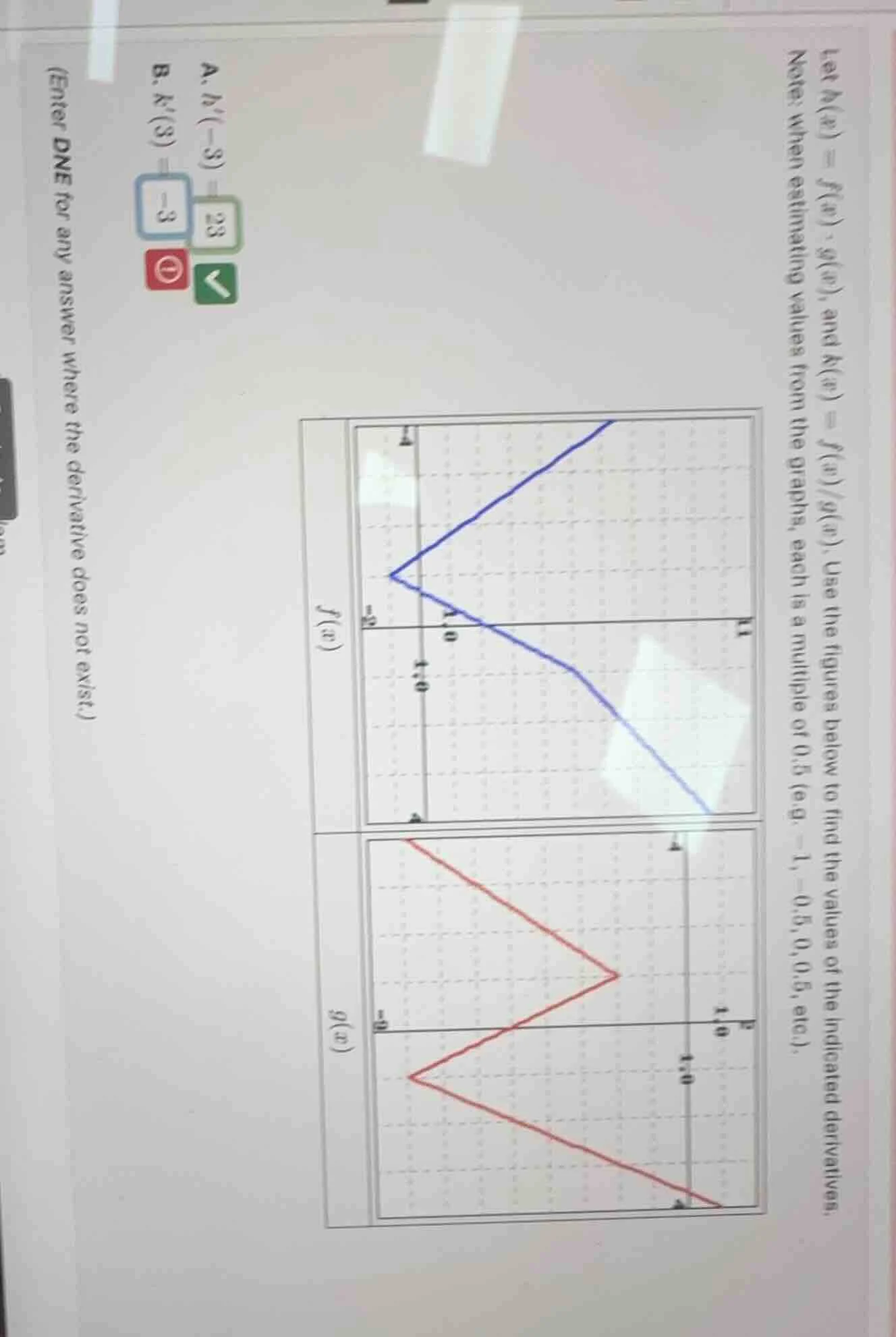 let ( h(x) = f(x) cdot g(x) ), and ( k(x) = \frac{f(x)}{g(x)} ). use th…
