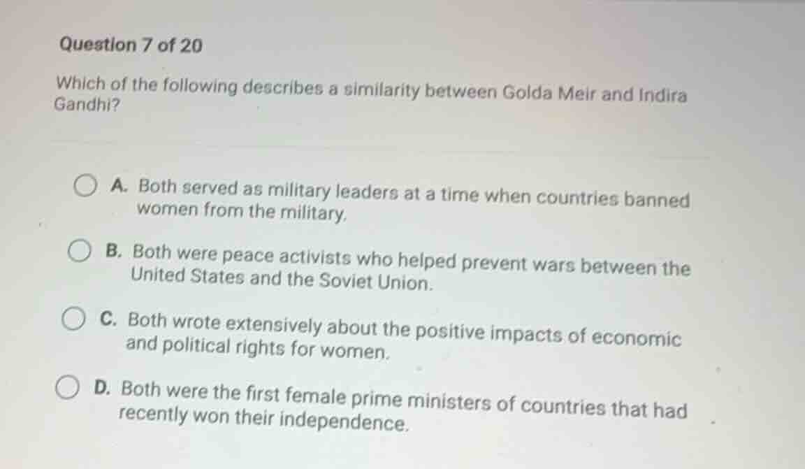 question 7 of 20 which of the following describes a similarity between …