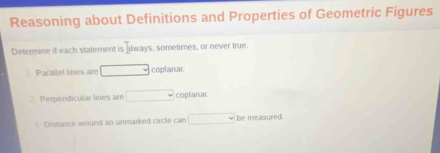 reasoning about definitions and properties of geometric figures determi…
