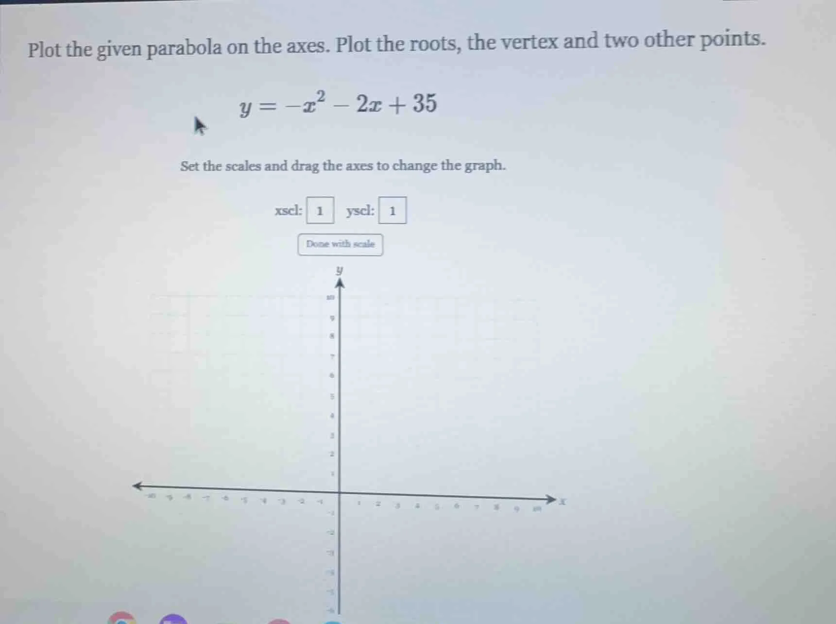 plot the given parabola on the axes. plot the roots, the vertex and two…
