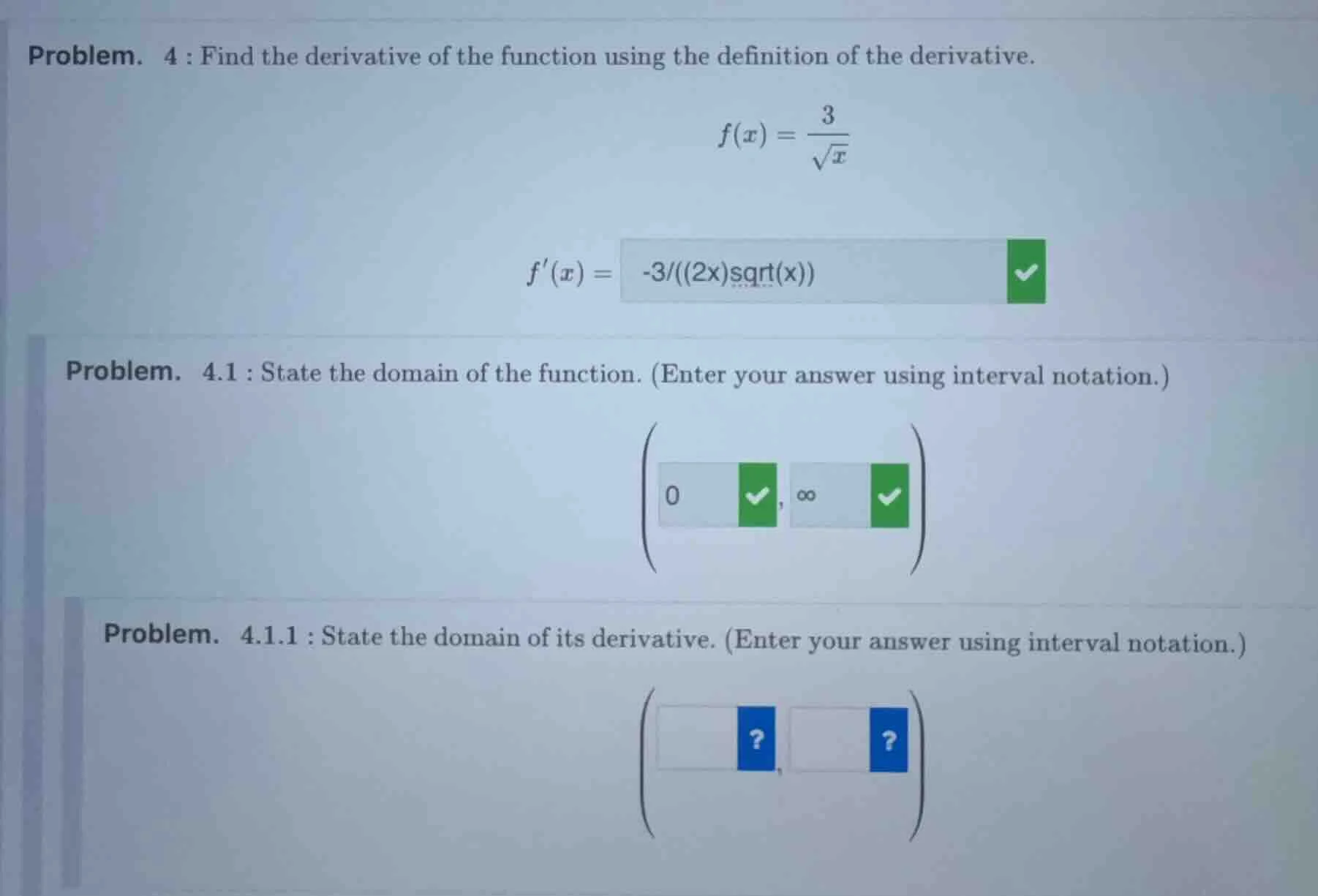 problem. 4 : find the derivative of the function using the definition o…