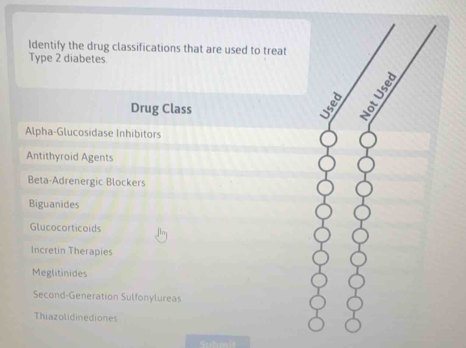 identify the drug classifications that are used to treat type 2 diabete…