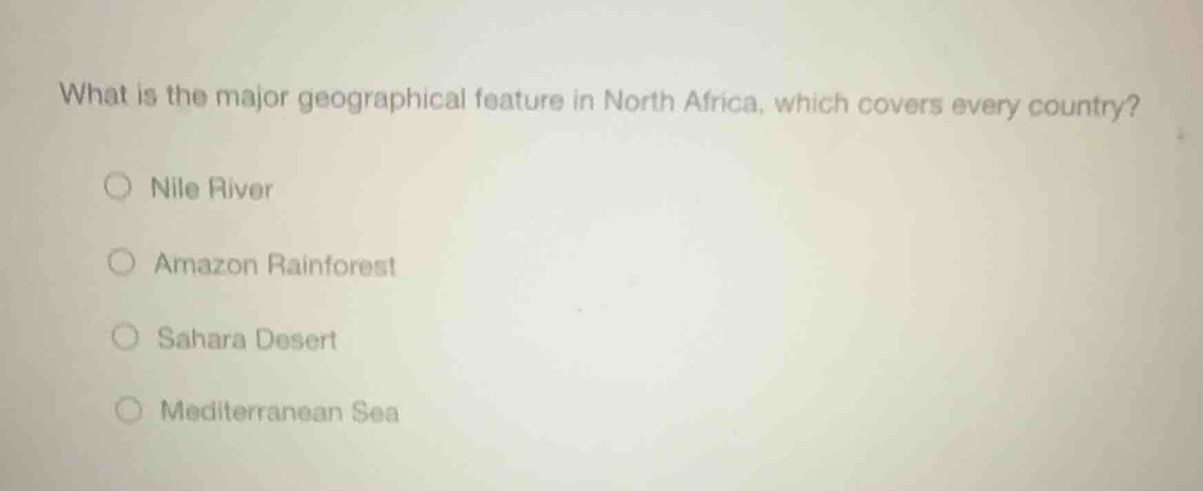 what is the major geographical feature in north africa, which covers ev…