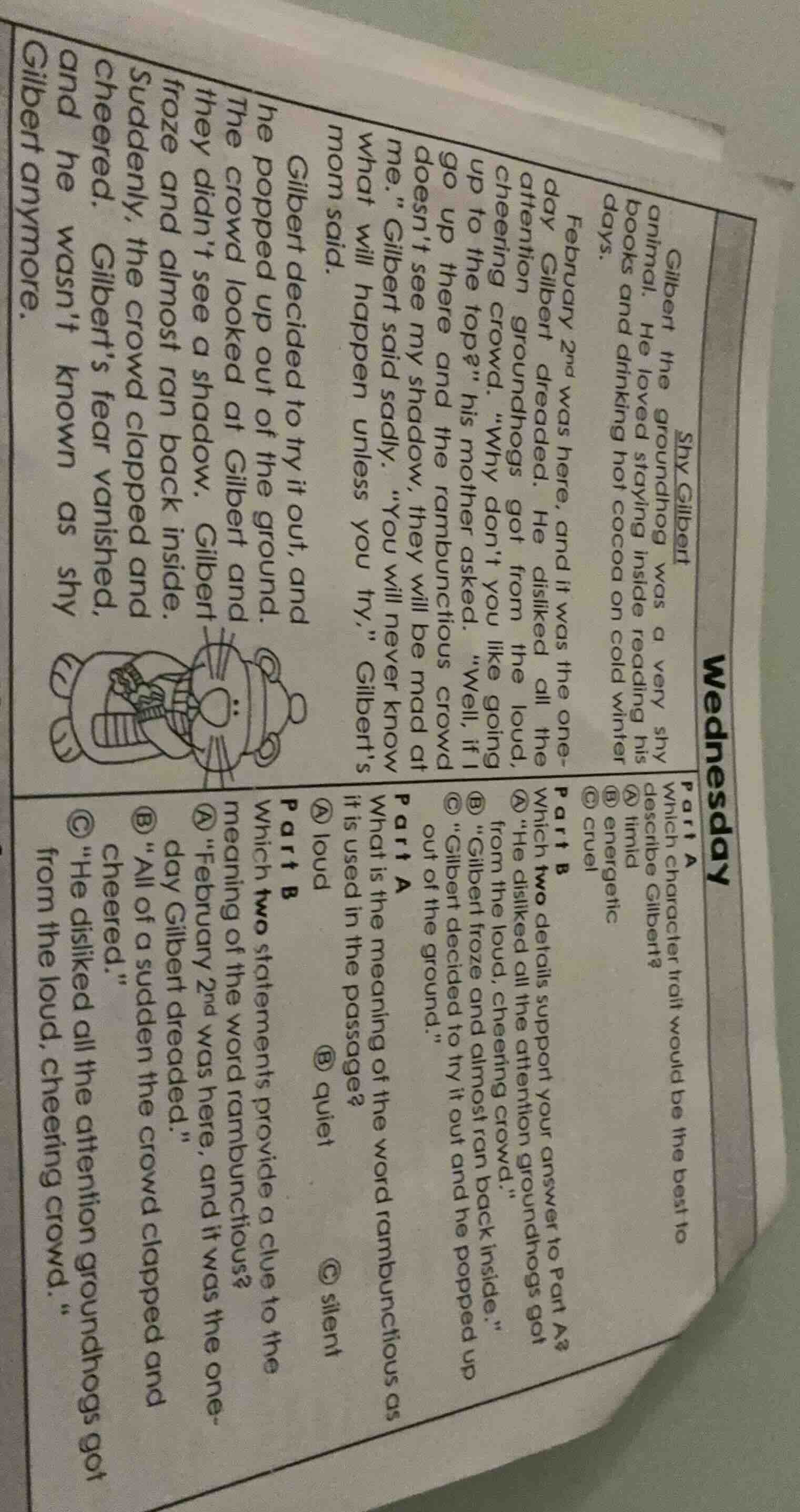 shy gilbert gilbert the groundhog was a very shy animal. he loved stayi…