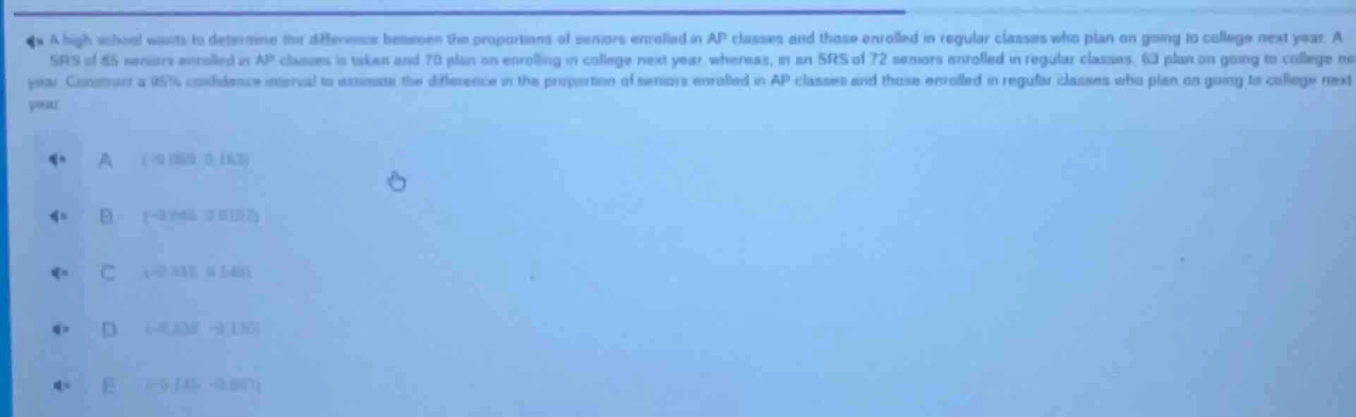 a high school wants to determine the difference between the proportions…