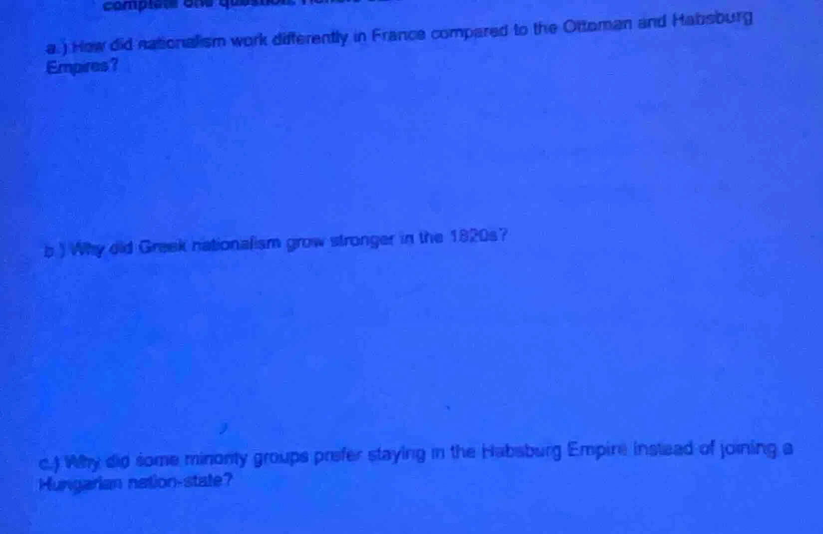 a.) how did nationalism work differently in france compared to the otto…