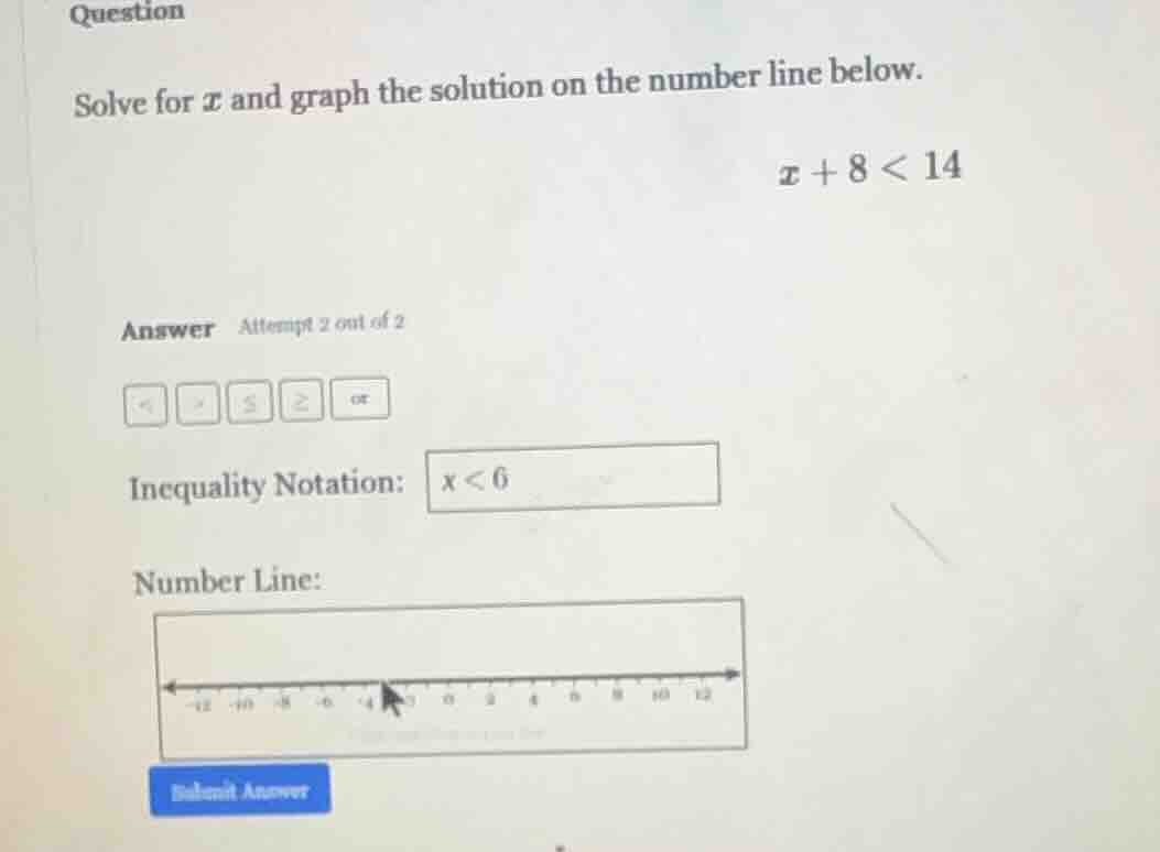 question solve for ( x ) and graph the solution on the number line belo…