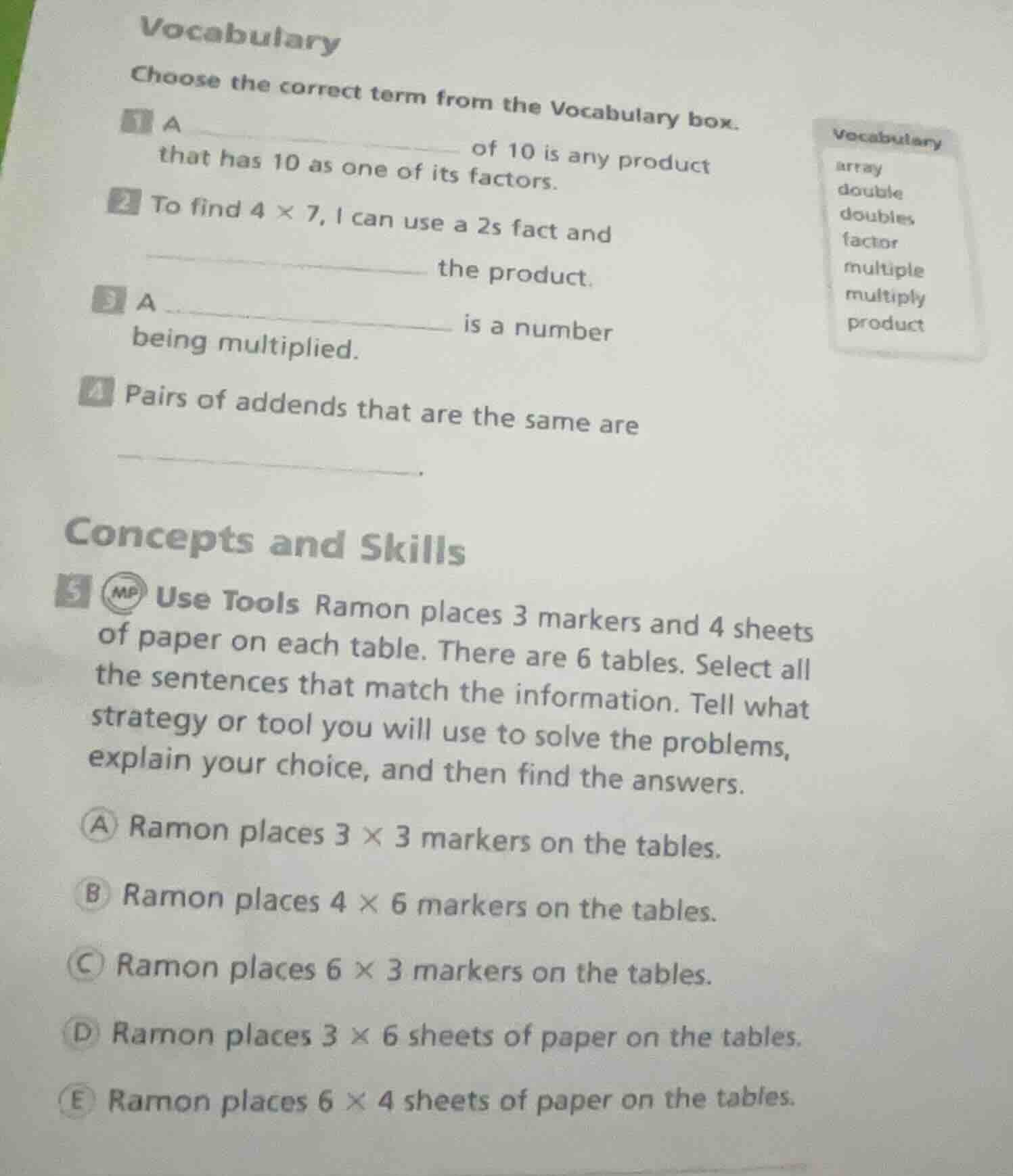 vocabulary choose the correct term from the vocabulary box. 1 a ______ …