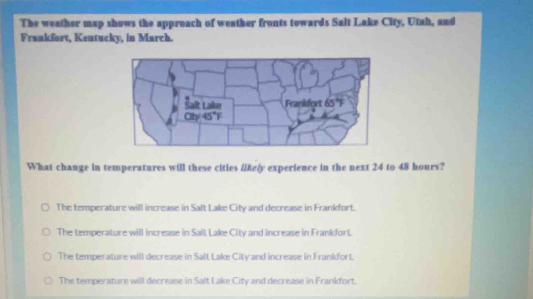 the weather map shows the approach of weather fronts towards salt lake …