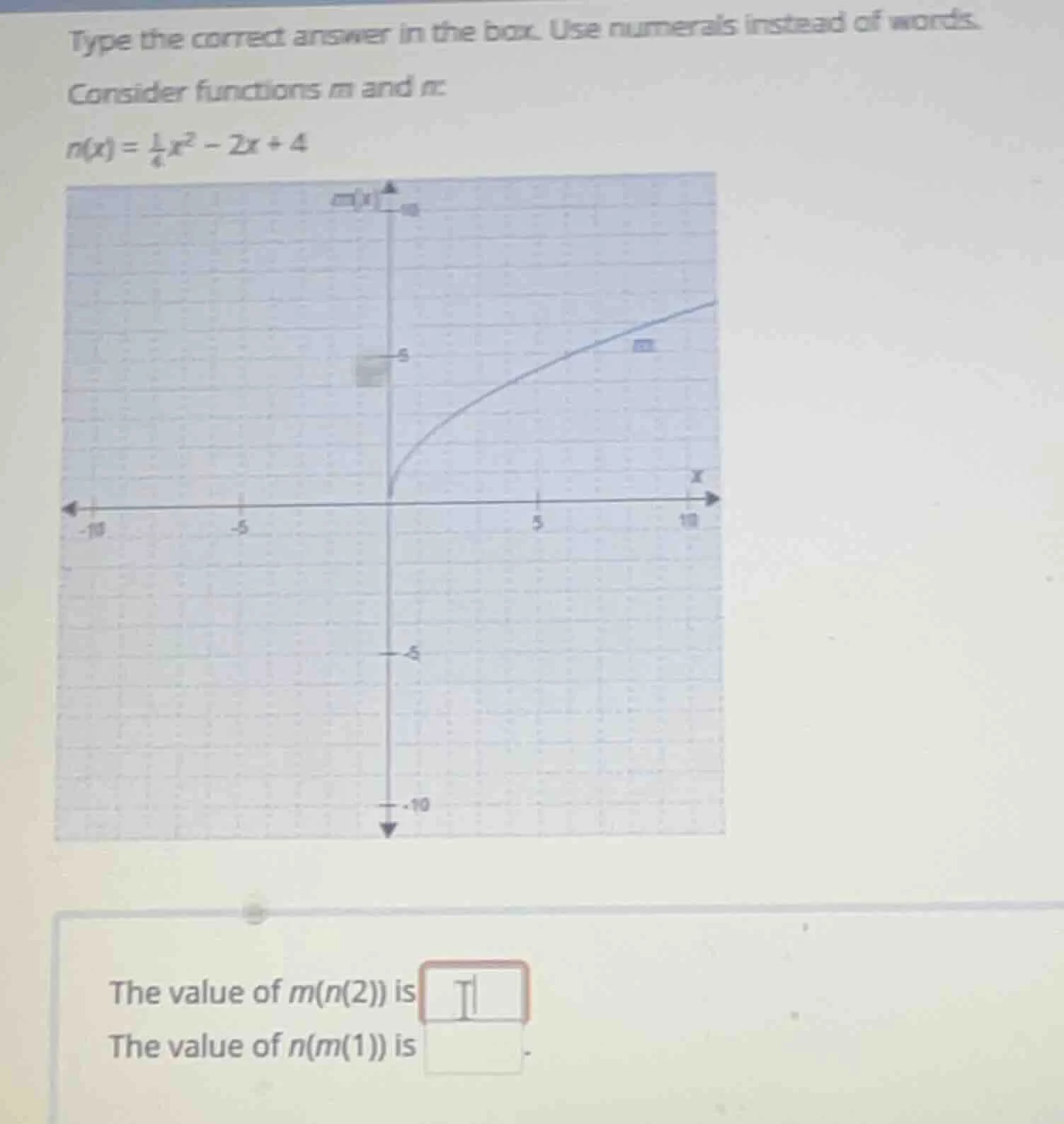 type the correct answer in the box. use numerals instead of words. cons…
