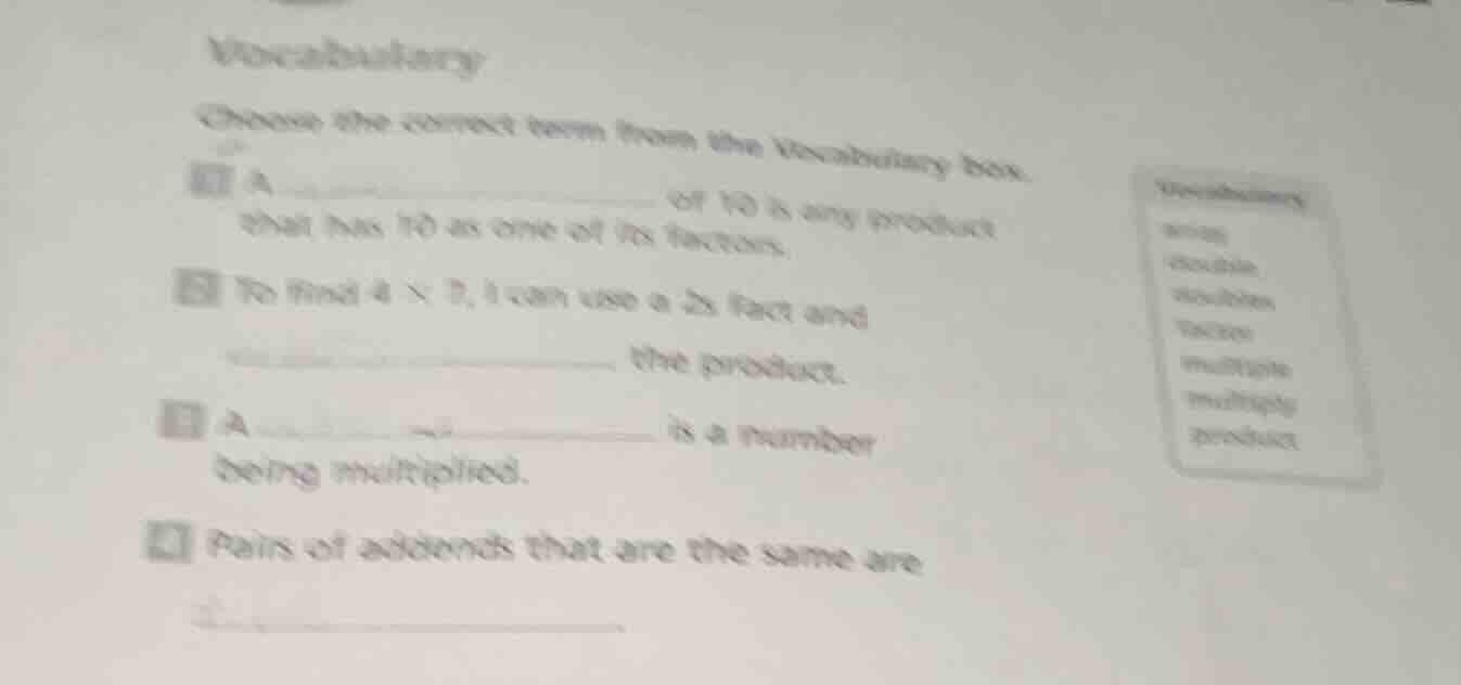 vocabulary choose the correct term from the vocabulary box. 1 a ______ …