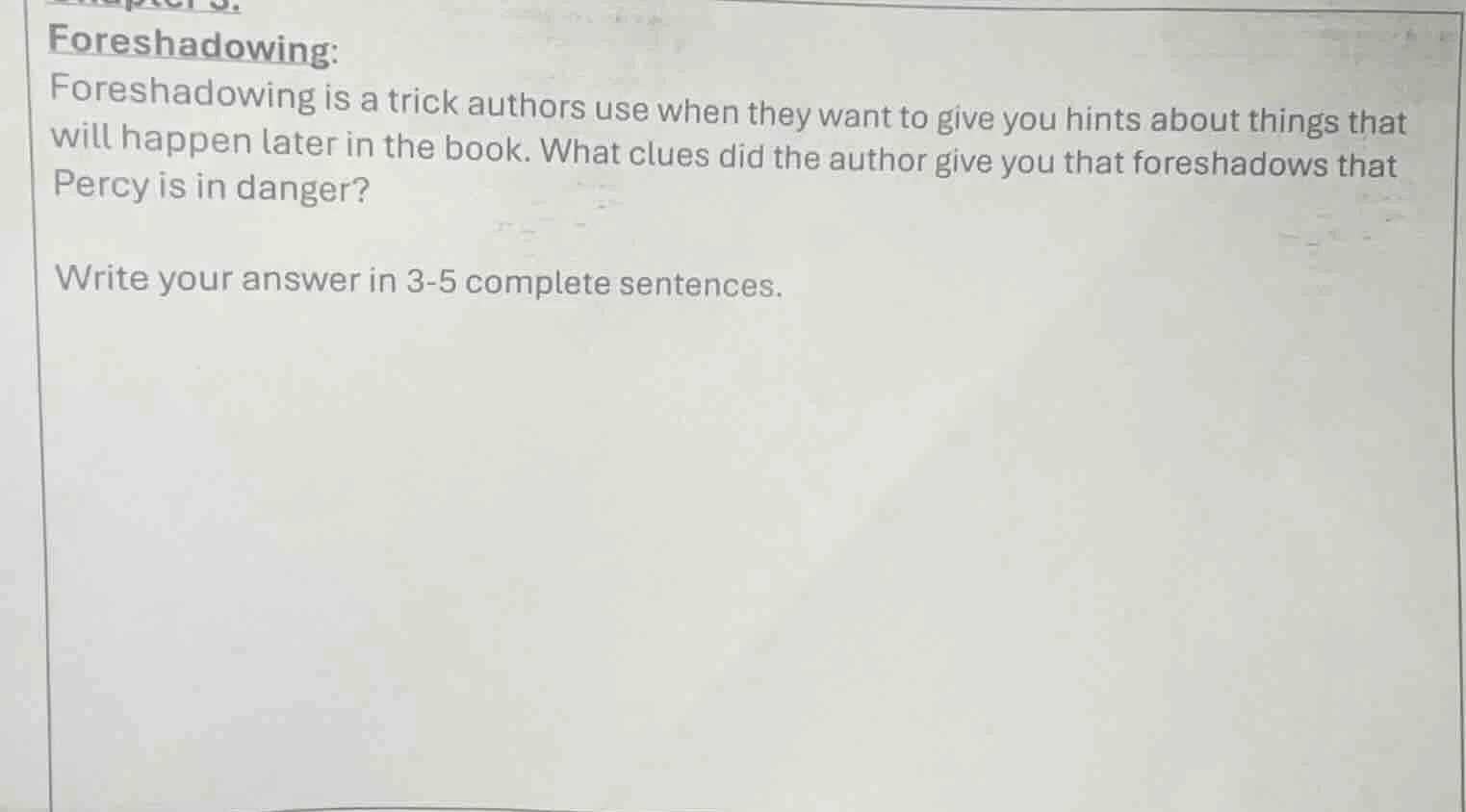 foreshadowing: foreshadowing is a trick authors use when they want to g…