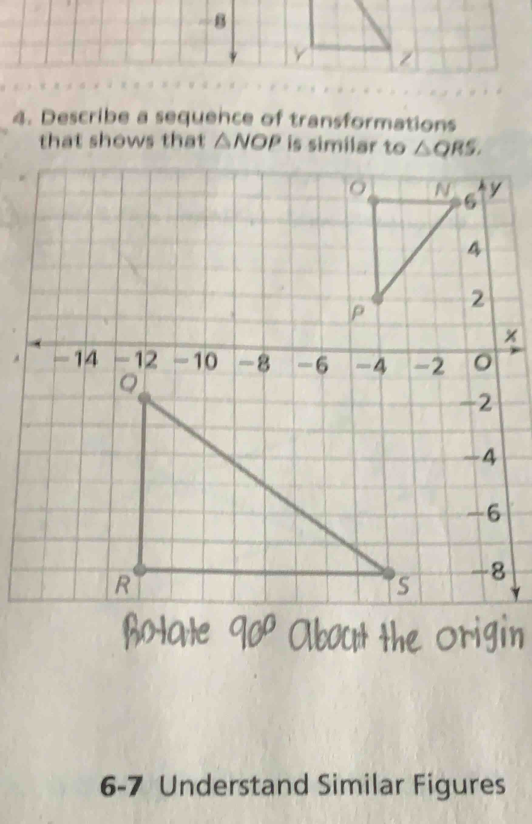 4. describe a sequence of transformations that shows that $\\triangle n…