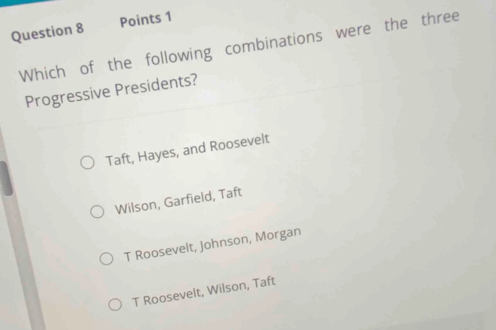 question 8 points 1 which of the following combinations were the three …