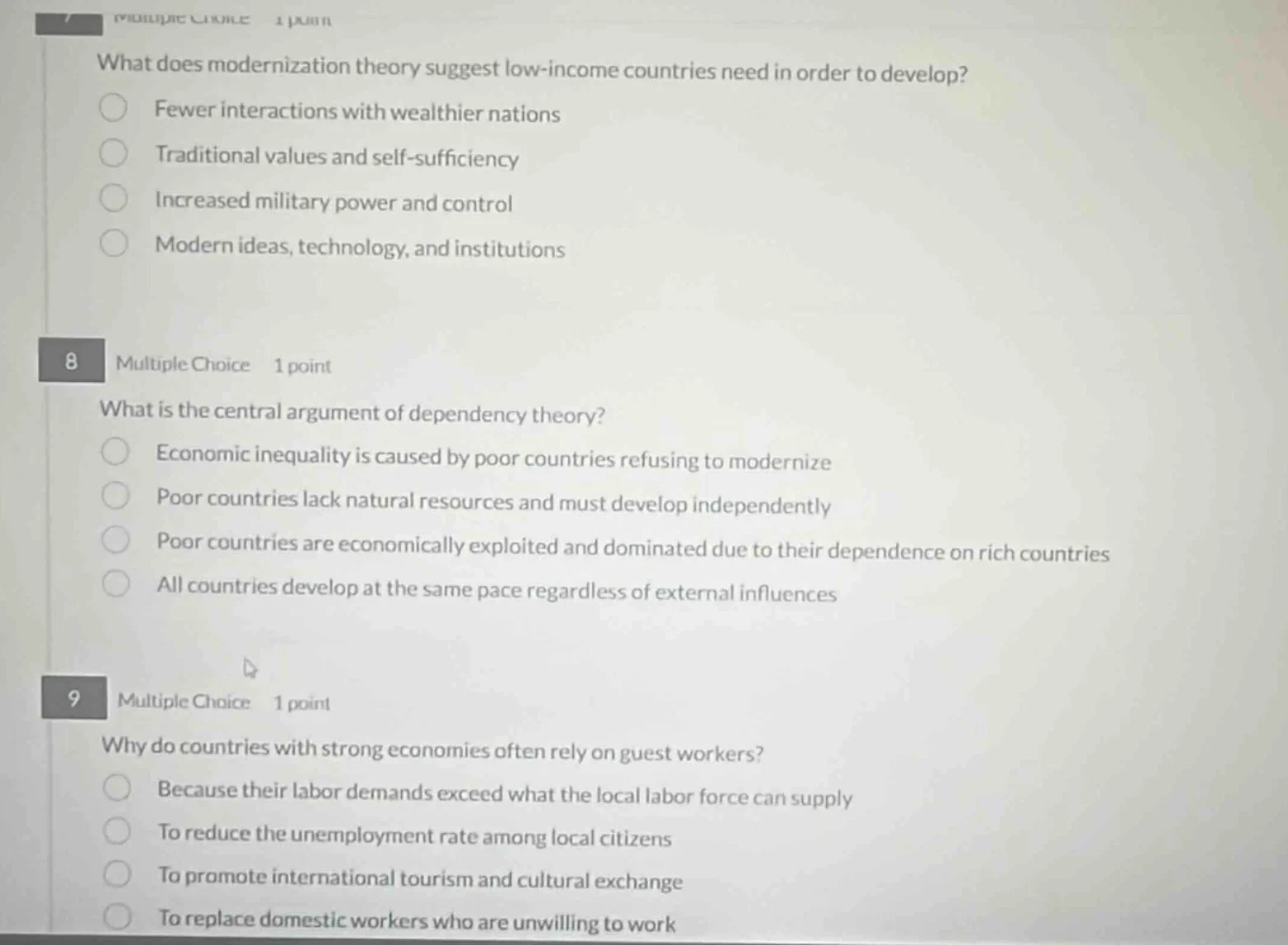 what does modernization theory suggest low - income countries need in o…