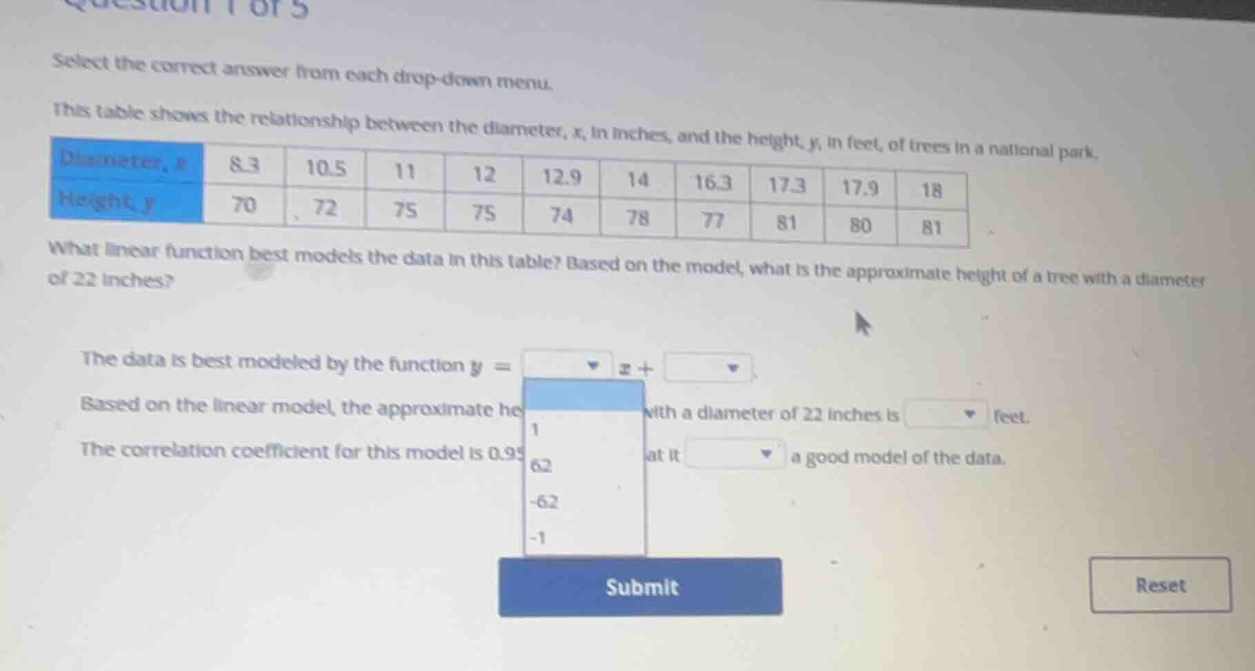 select the correct answer from each drop - down menu. this table shows …