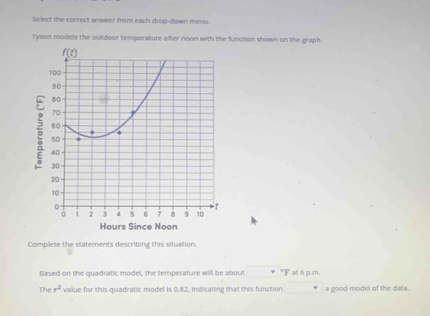 select the correct answer from each drop - down menu. tyson models the …