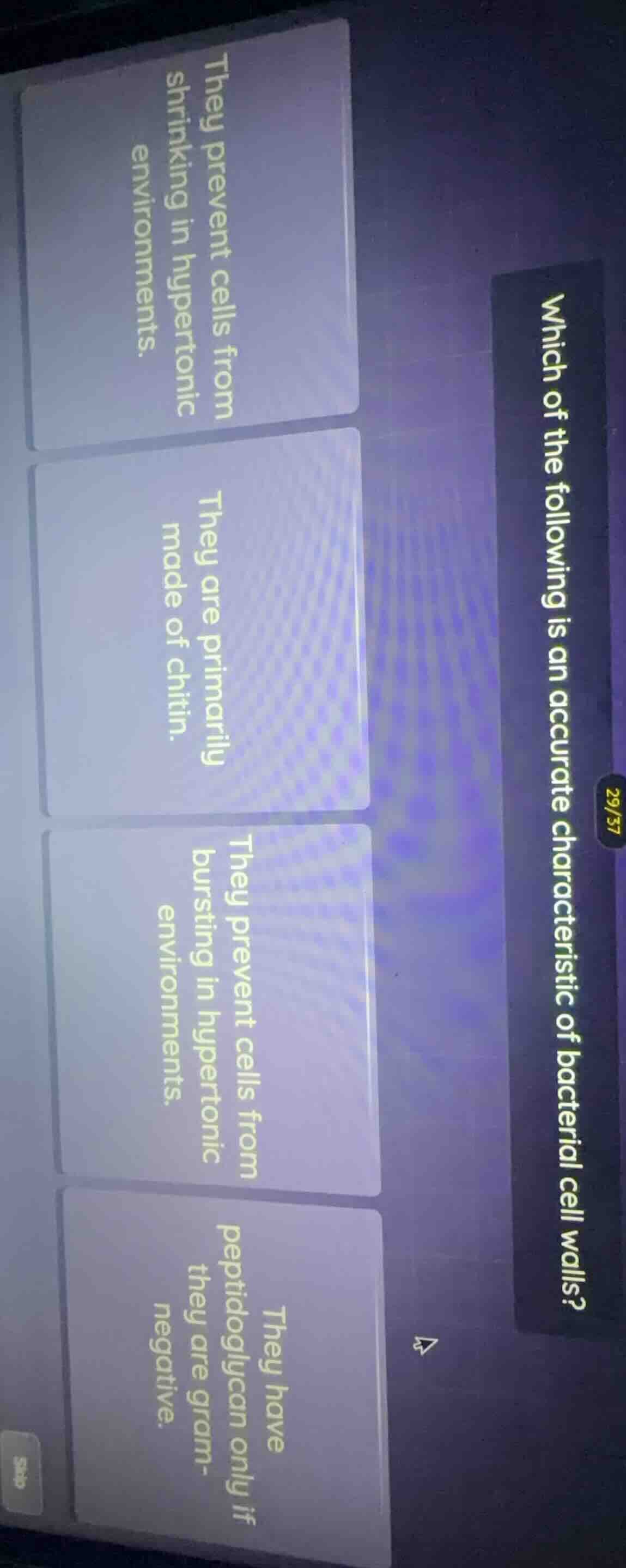 which of the following is an accurate characteristic of bacterial cell …