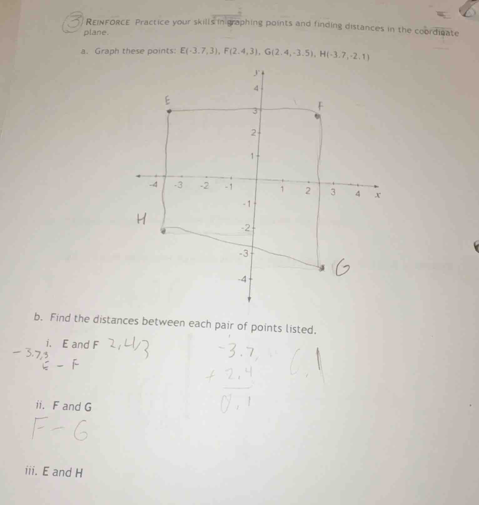reinforce practice your skills in graphing points and finding distances…