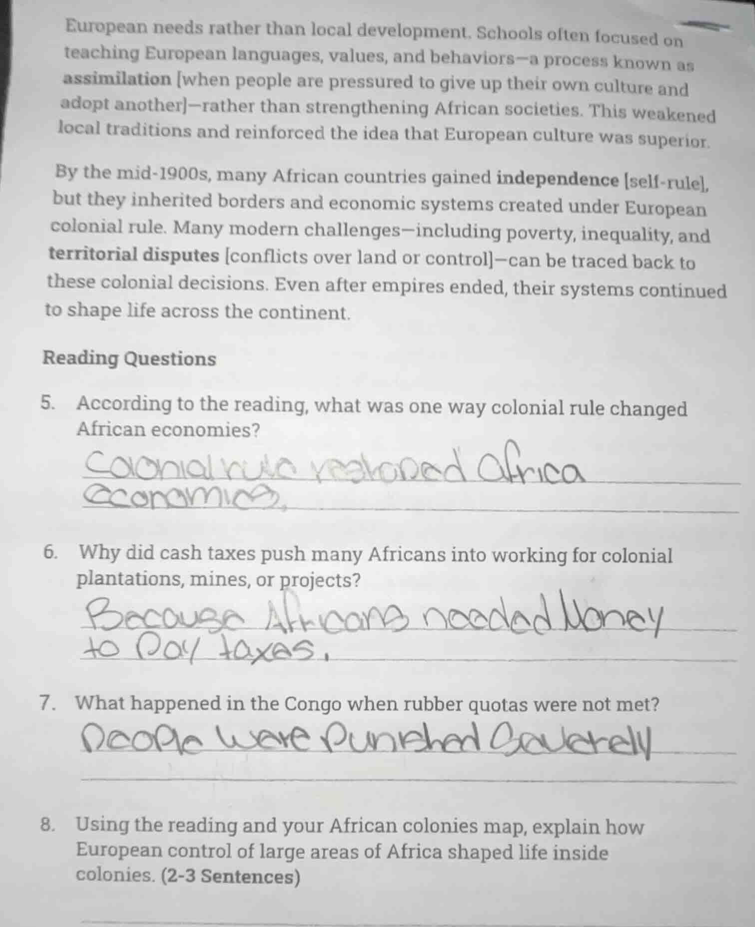 european needs rather than local development. schools often focused on …