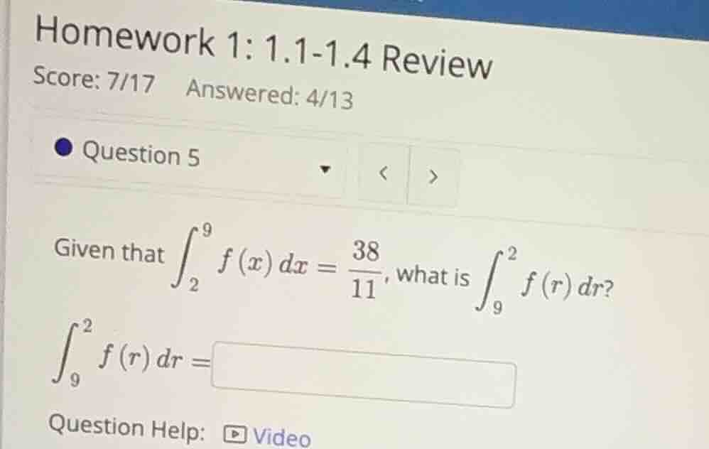 homework 1: 1.1-1.4 review score: 7/17 answered: 4/13 question 5 given …