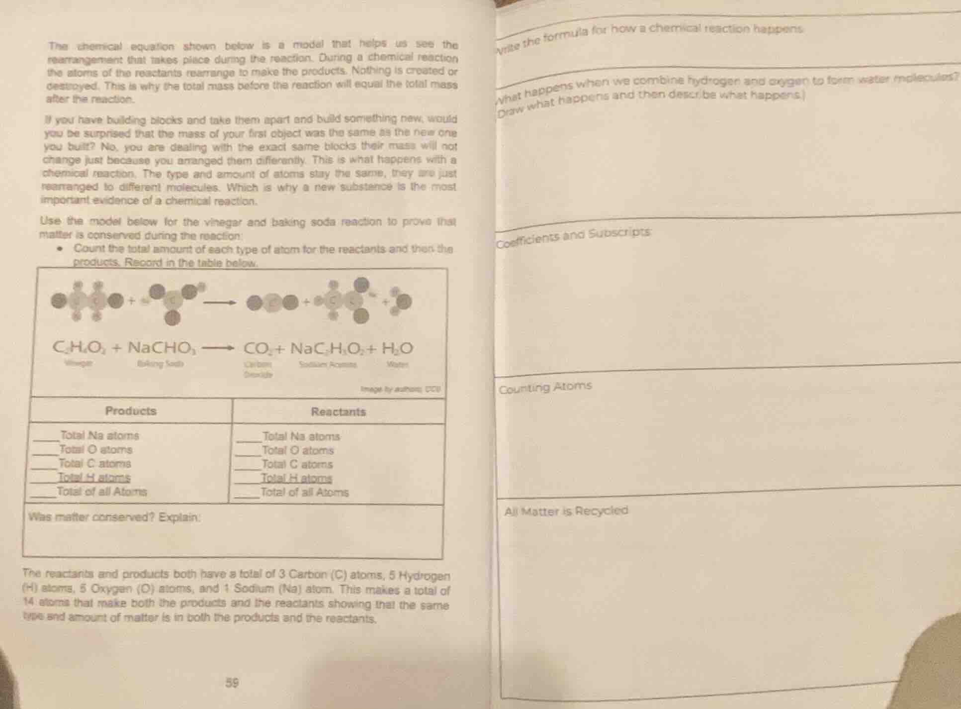 the chemical equation shown below is a model that helps us see the rear…