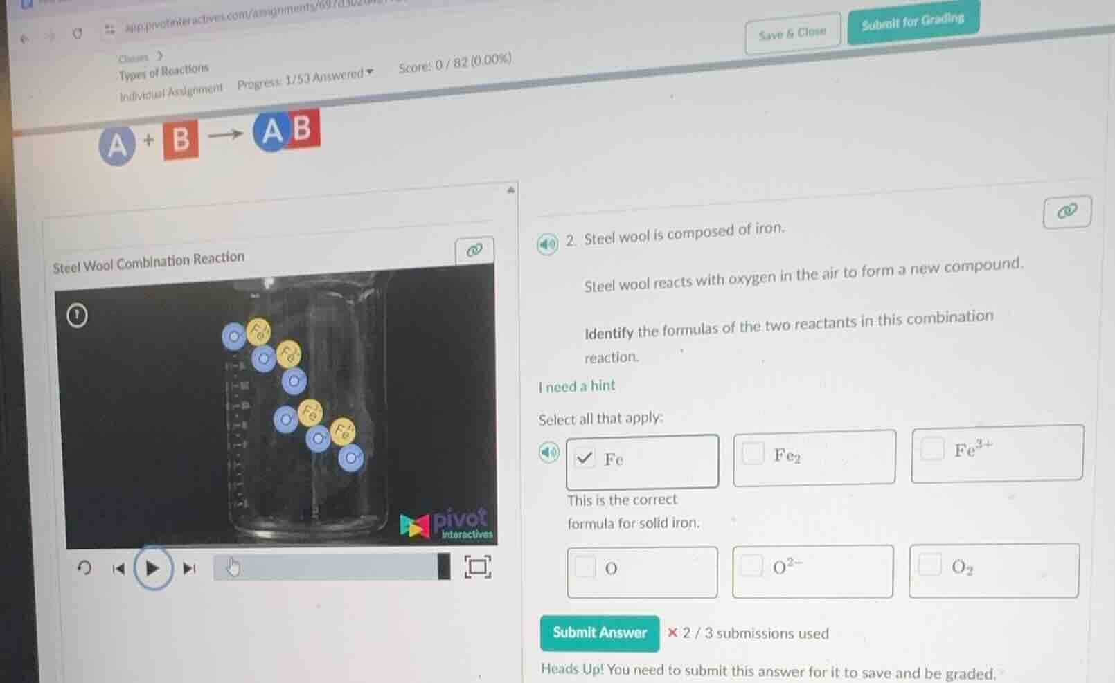 2. steel wool is composed of iron. steel wool reacts with oxygen in the…