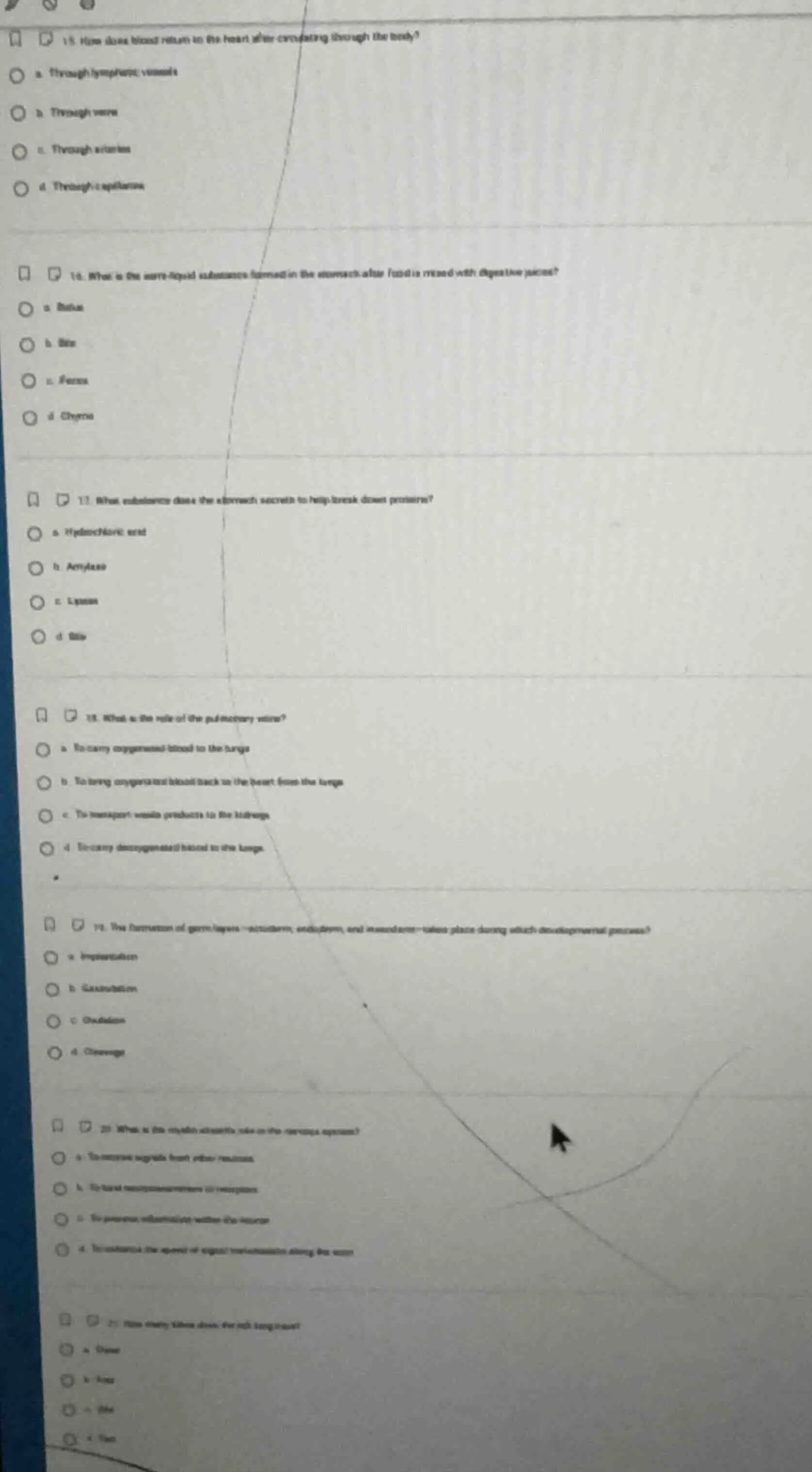 15. how does blood return to the heart after circulating through the bo…