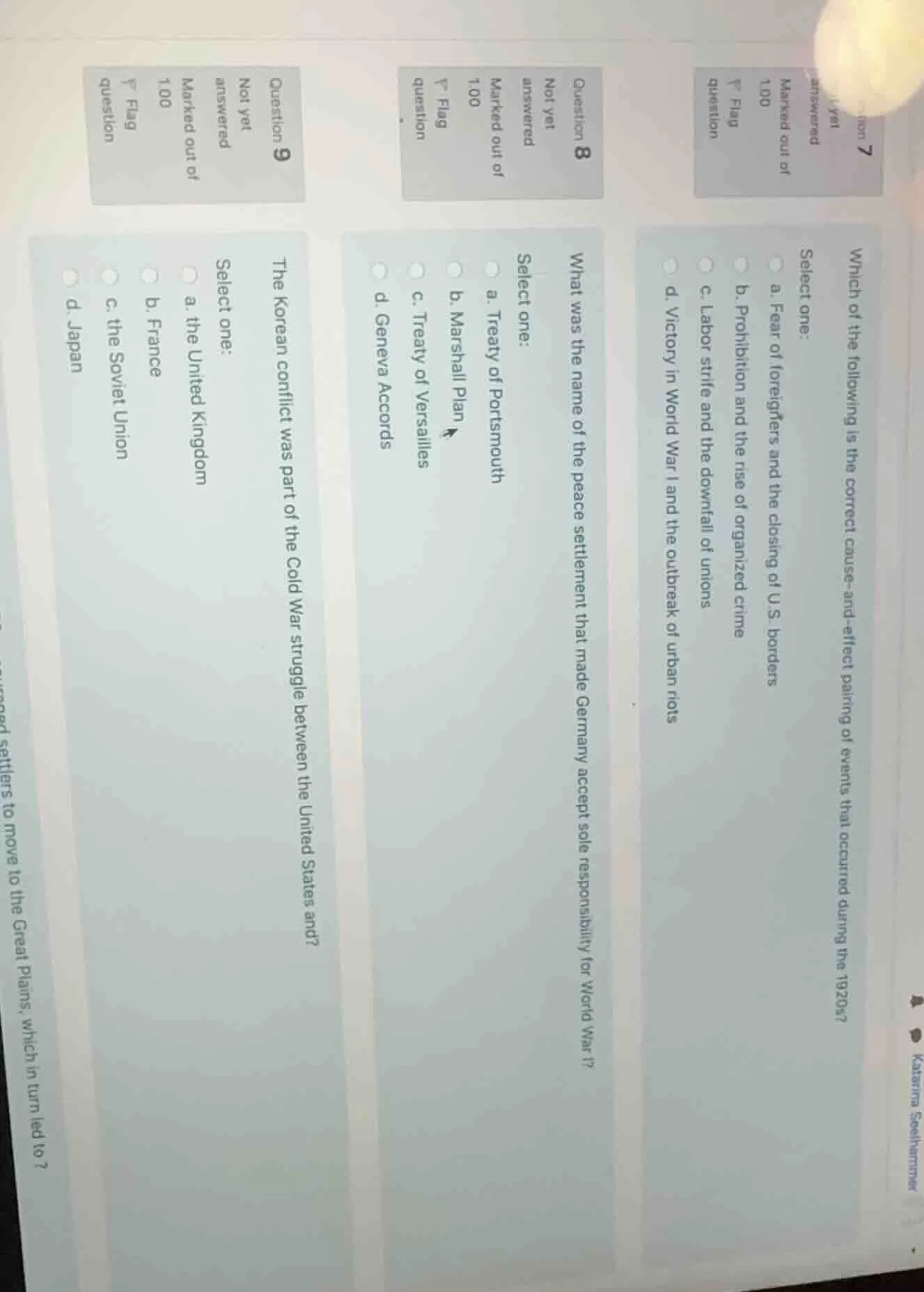 question 7 not yet answered marked out of 1.00 flag question which of t…