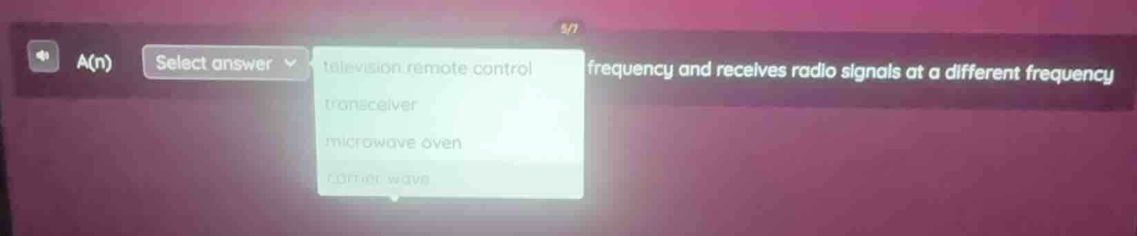 a(n) select answer television remote control frequency and receives rad…