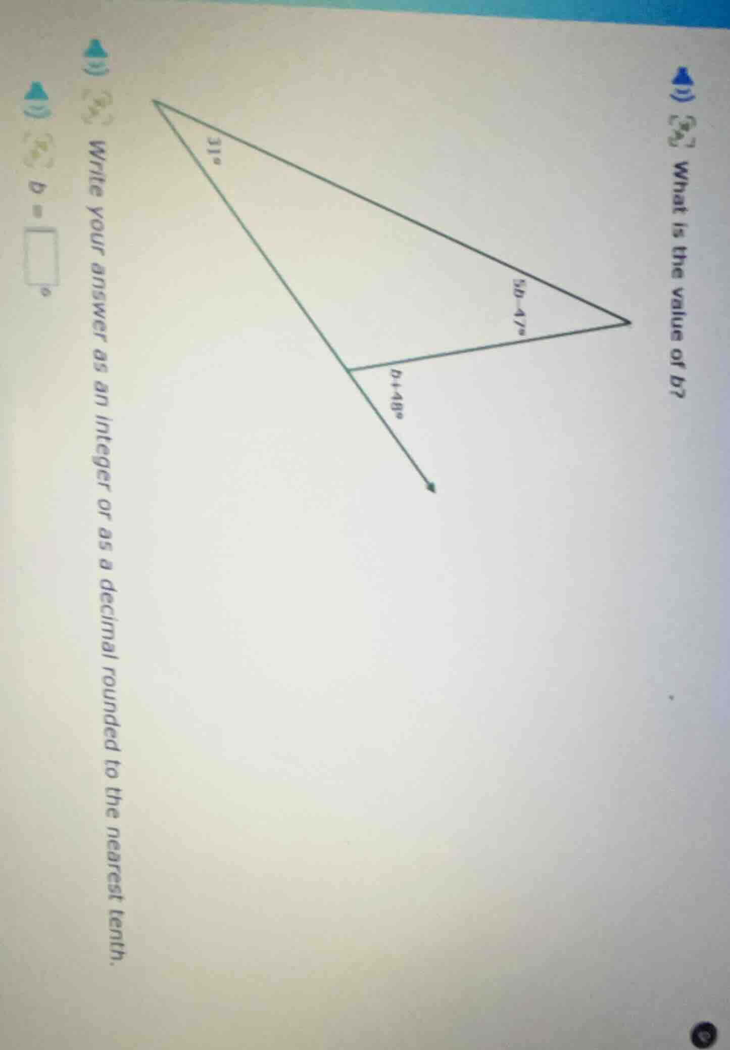 what is the value of b? write your answer as an integer or as a decimal…