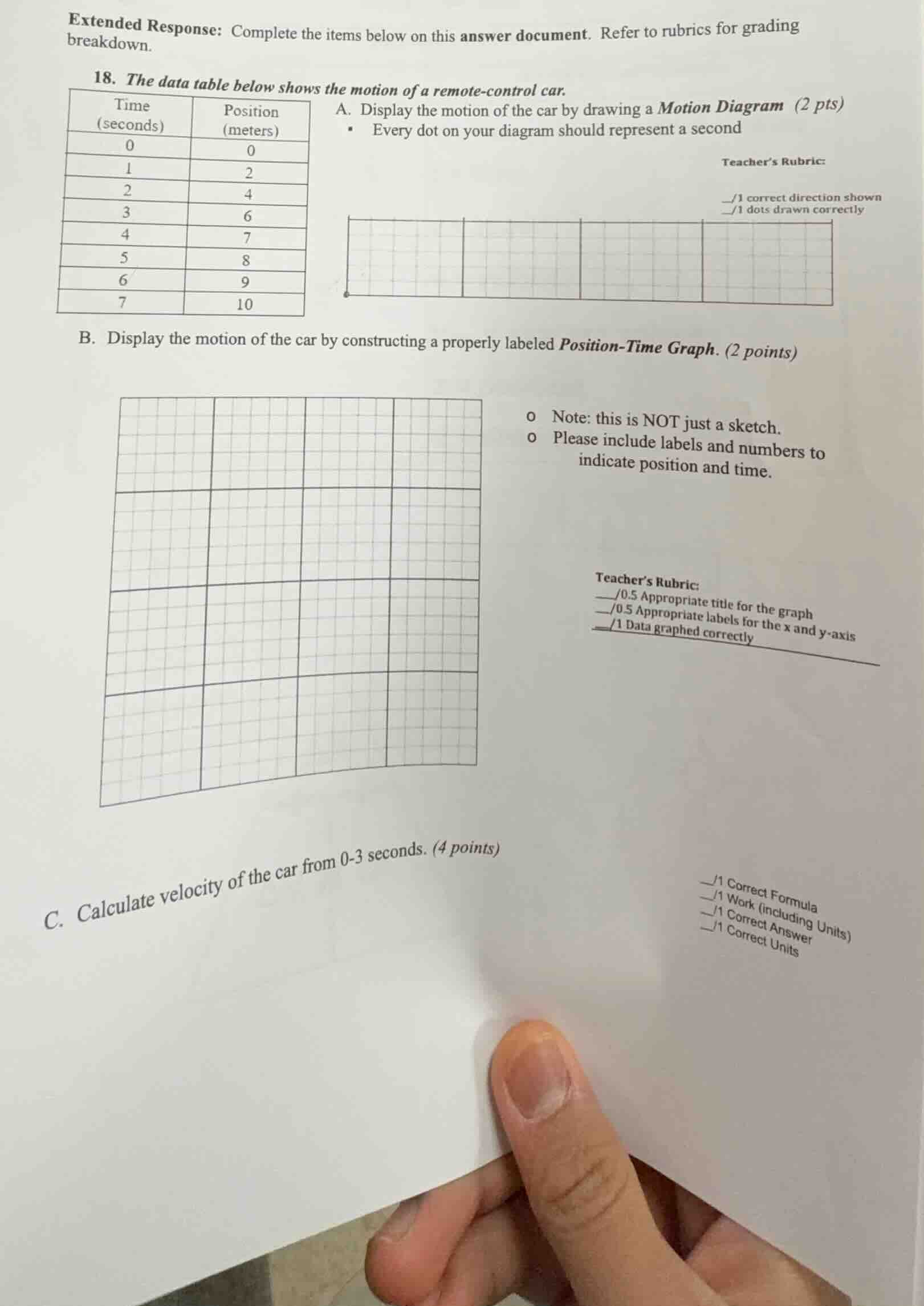 extended response: complete the items below on this answer document. re…