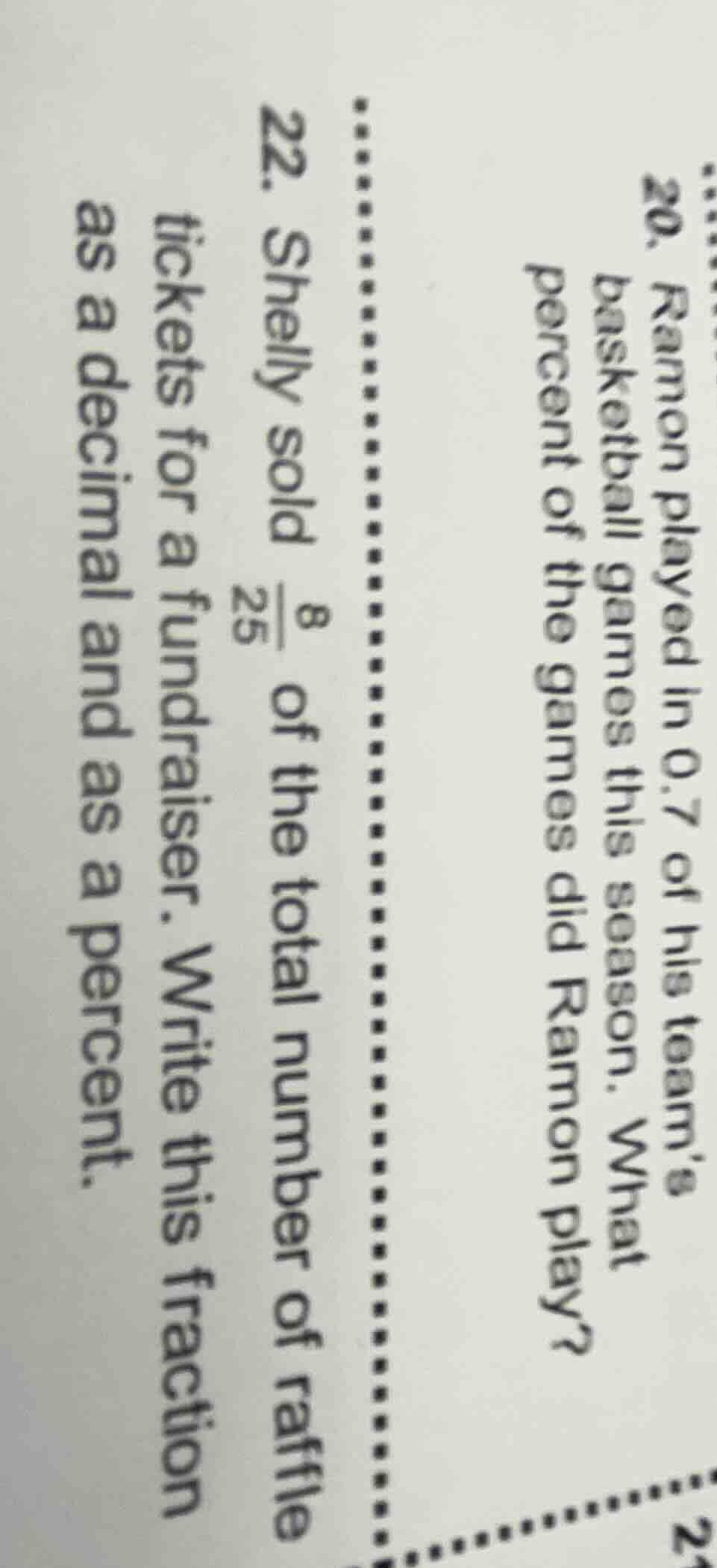 20. rannon played in 0.7 of his teams basketball games this season. wha…