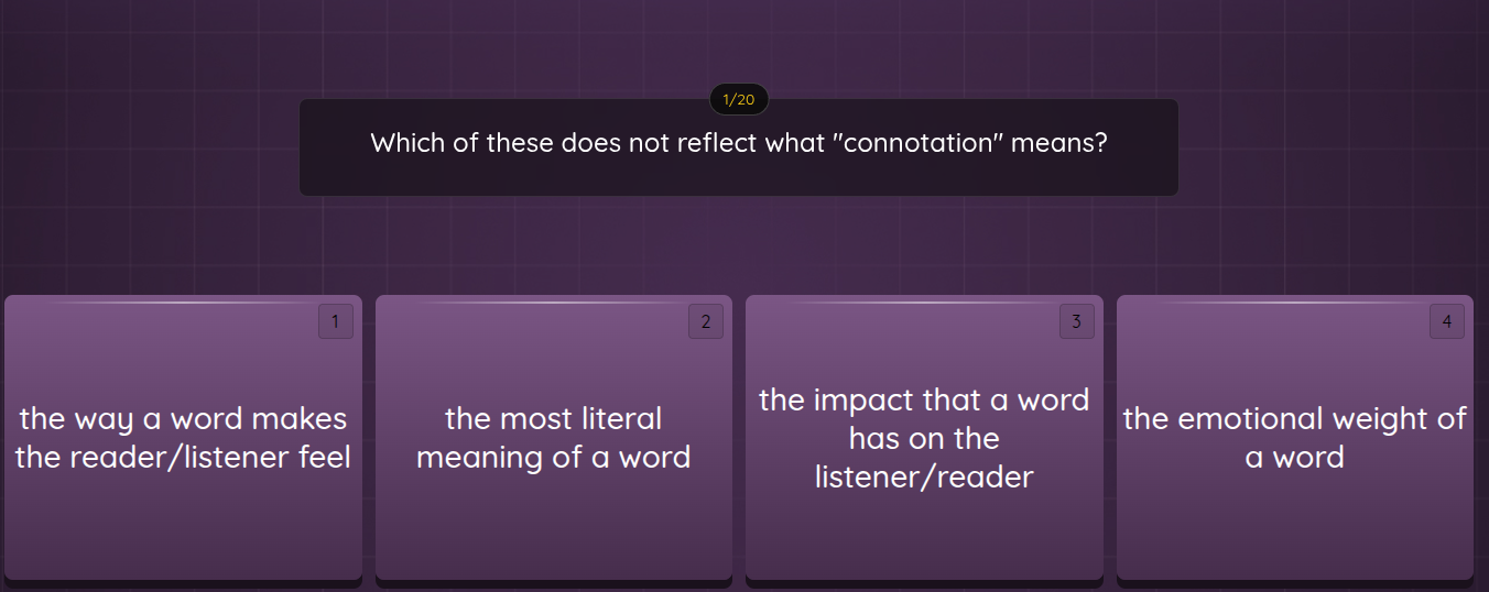 which of these does not reflect what \connotation\ means? 1 the way a w…