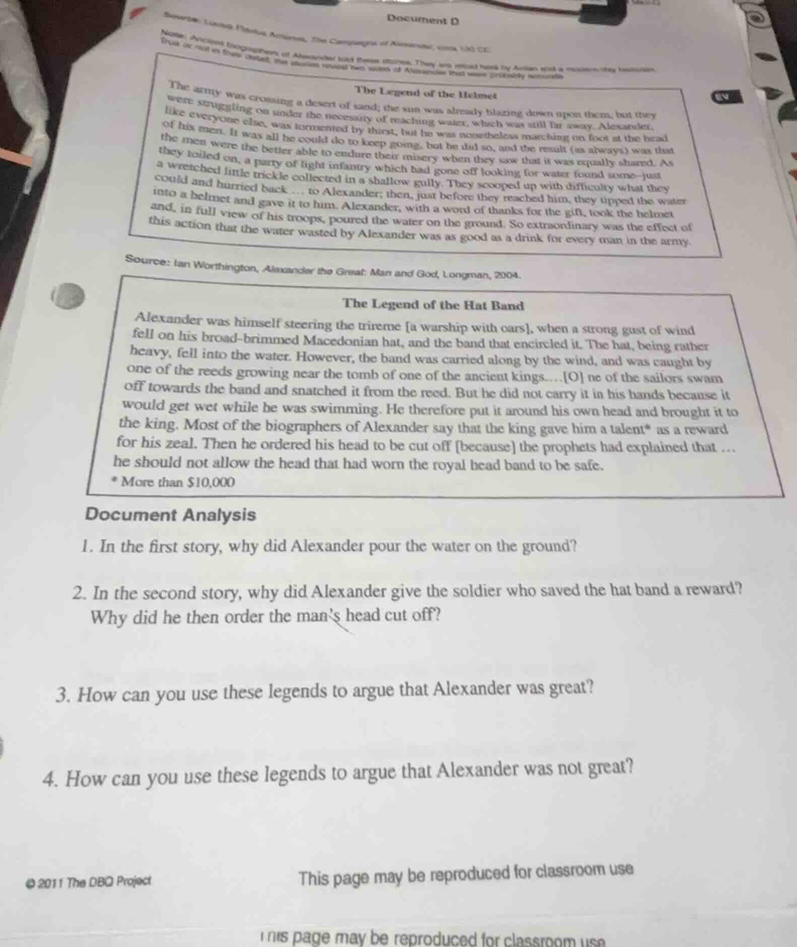 document d the legend of the helmet the army was crossing a desert of s…