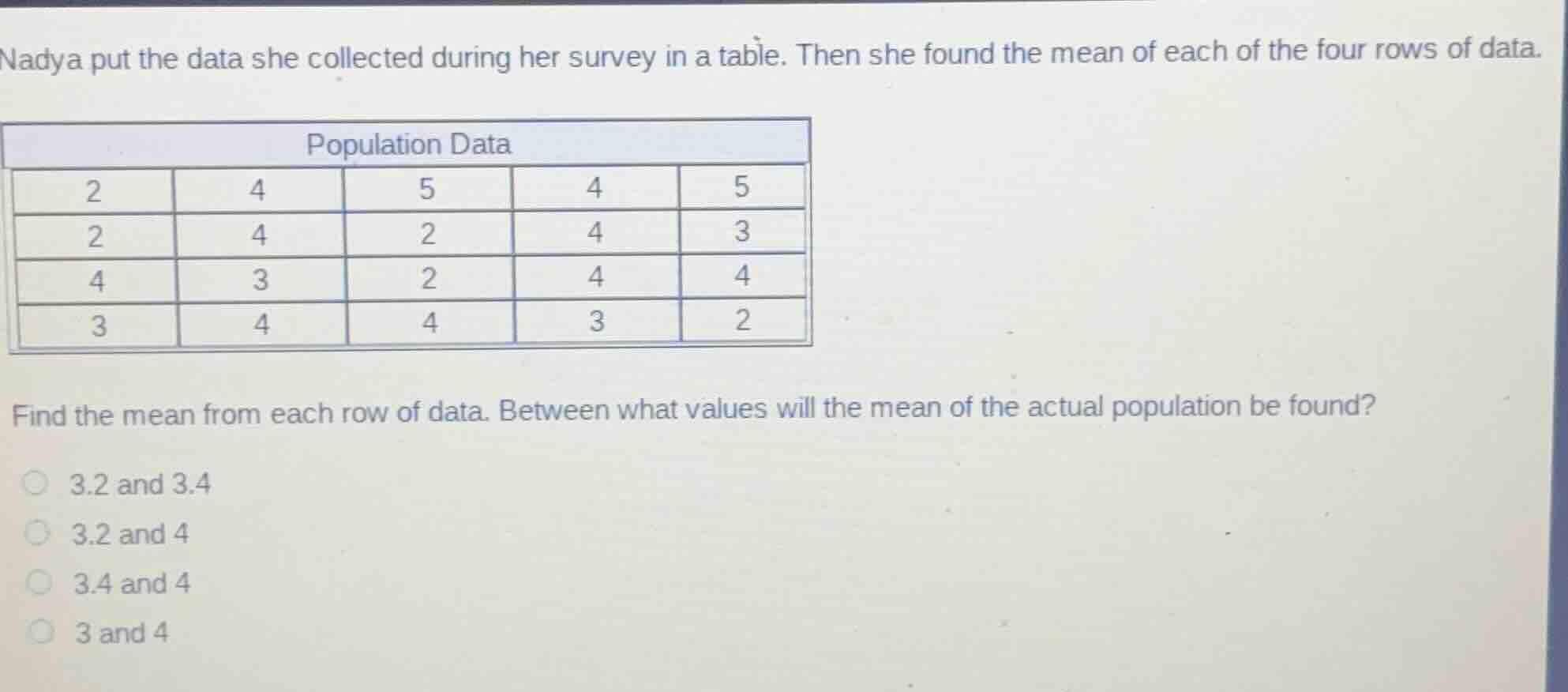nadya put the data she collected during her survey in a table. then she…