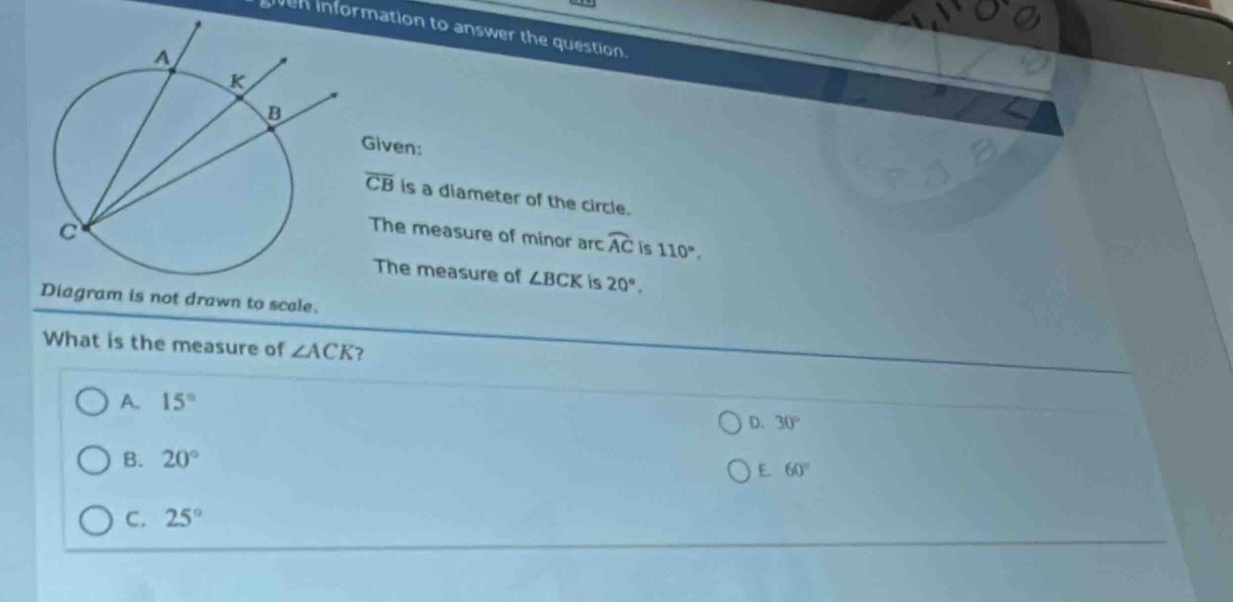 information to answer the question. given; \\(\\overline{cb}\\) is a di…