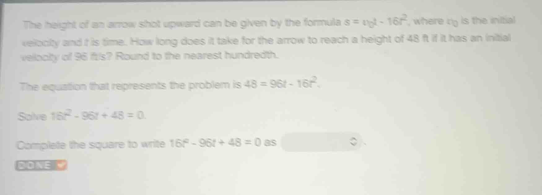 the height of an arrow shot upward can be given by the formula $s = v_0…