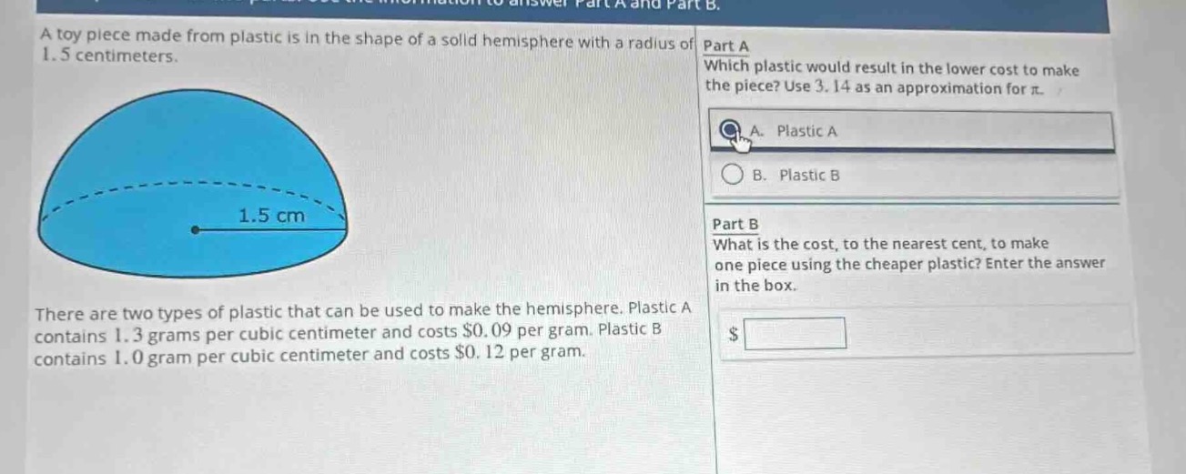 a toy piece made from plastic is in the shape of a solid hemisphere wit…