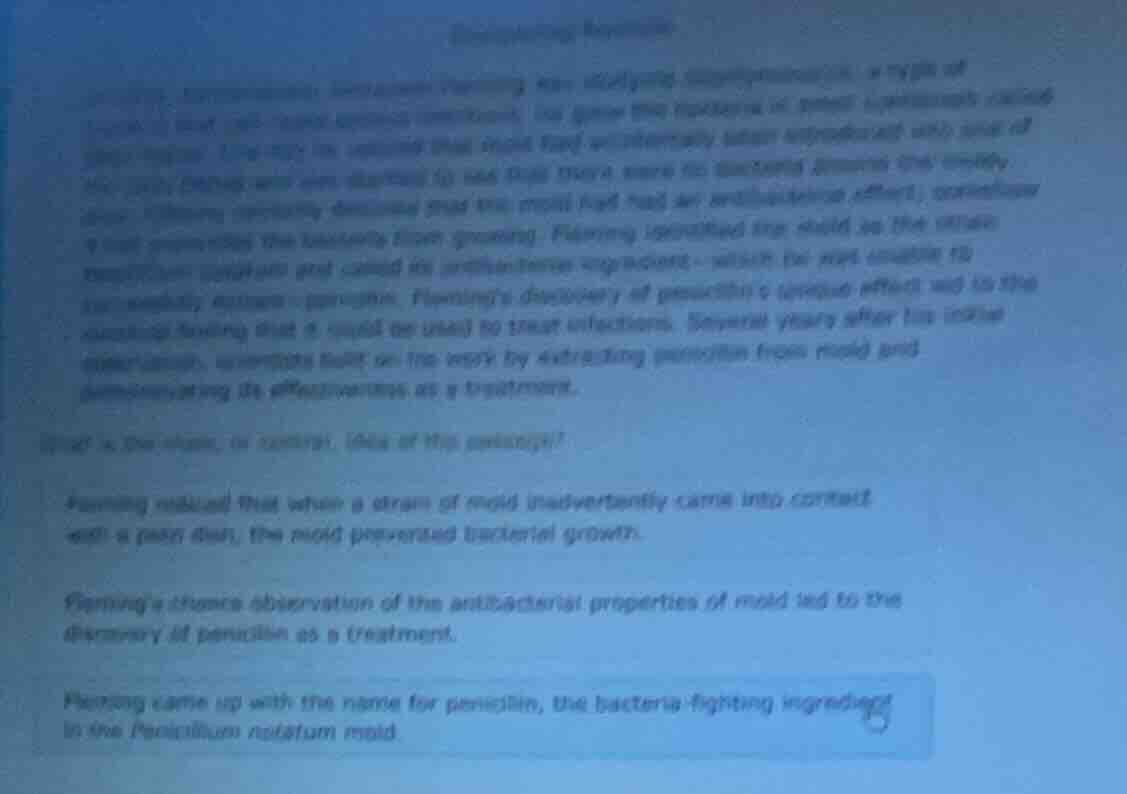 reinforcing exercise in 1928, bacteriologist alexander fleming was stud…