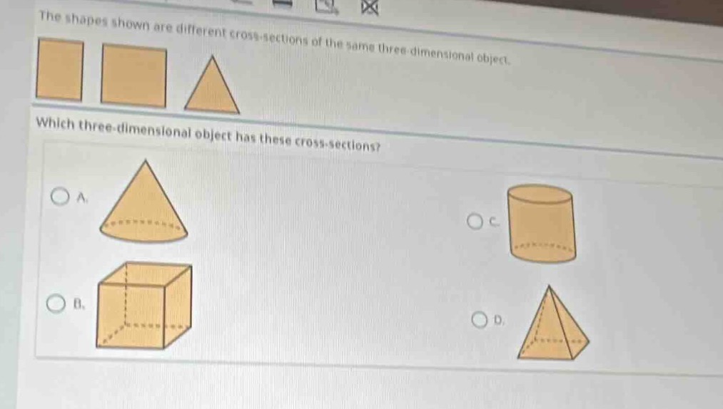 the shapes shown are different cross - sections of the same three - dim…