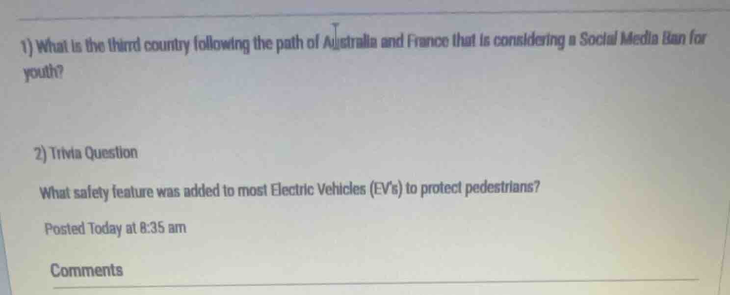 1) what is the third country following the path of australia and france…