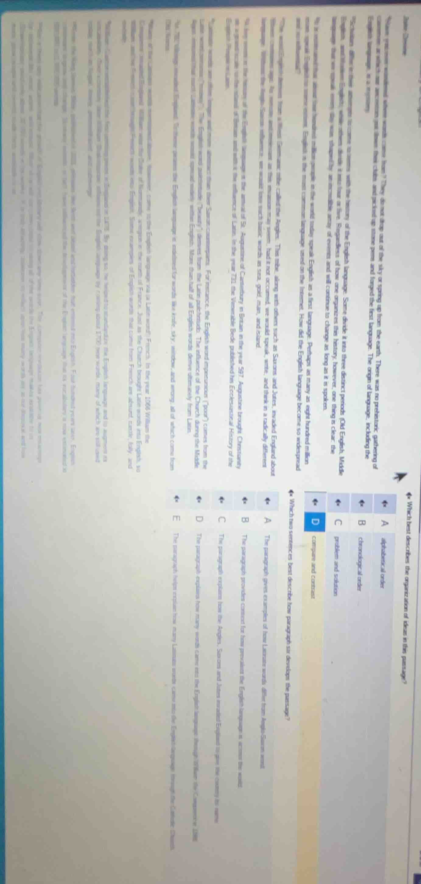 which two sentences best describe how paragraph 6 in develops the passa…