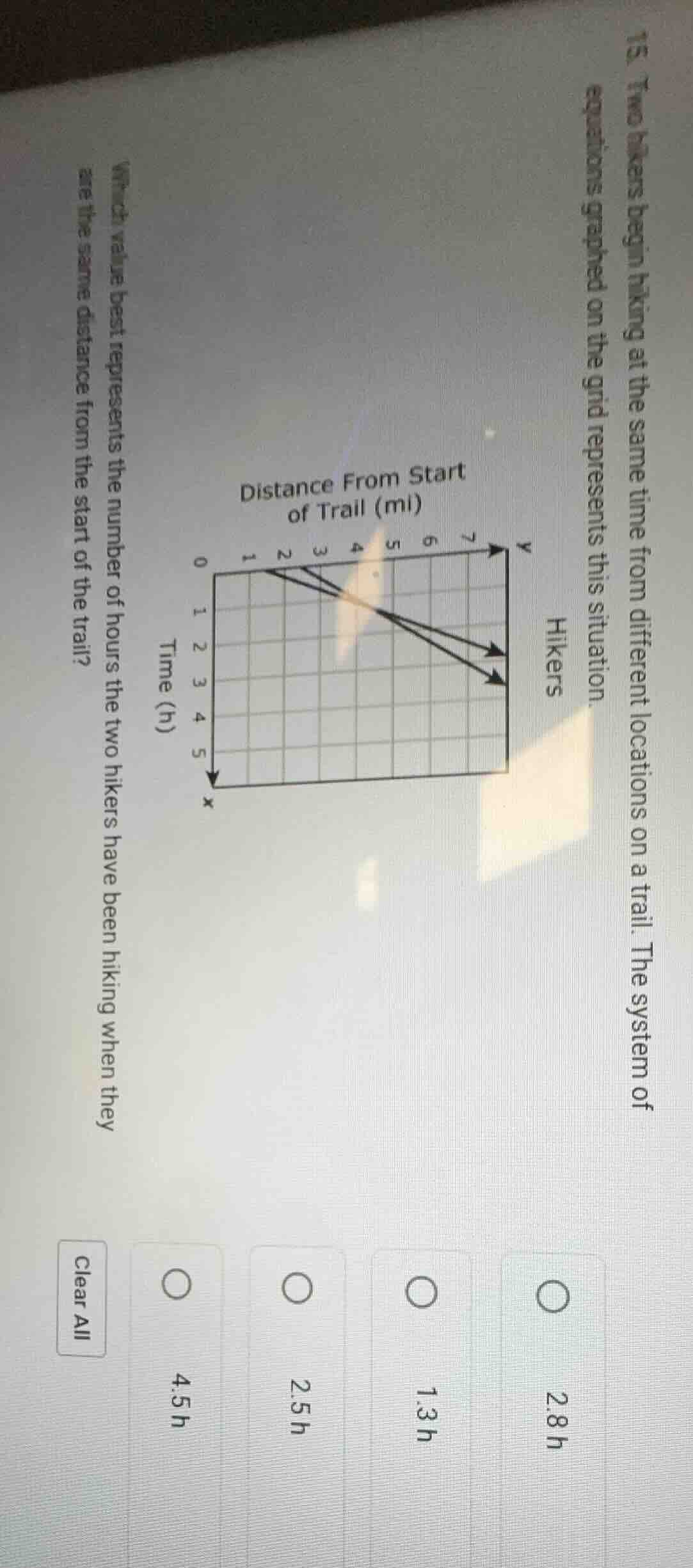 15. two hikers begin hiking at the same time from different locations o…